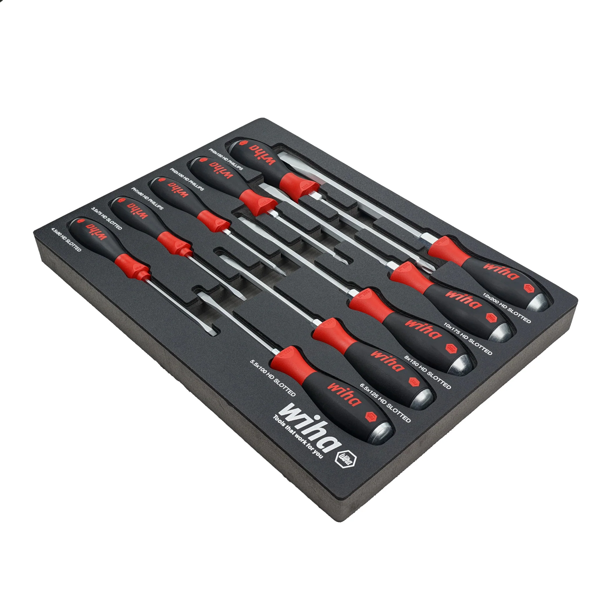 10 Piece SoftFinish XHeavy Duty Cushion Grip Screwdriver Tray Set - Image 4