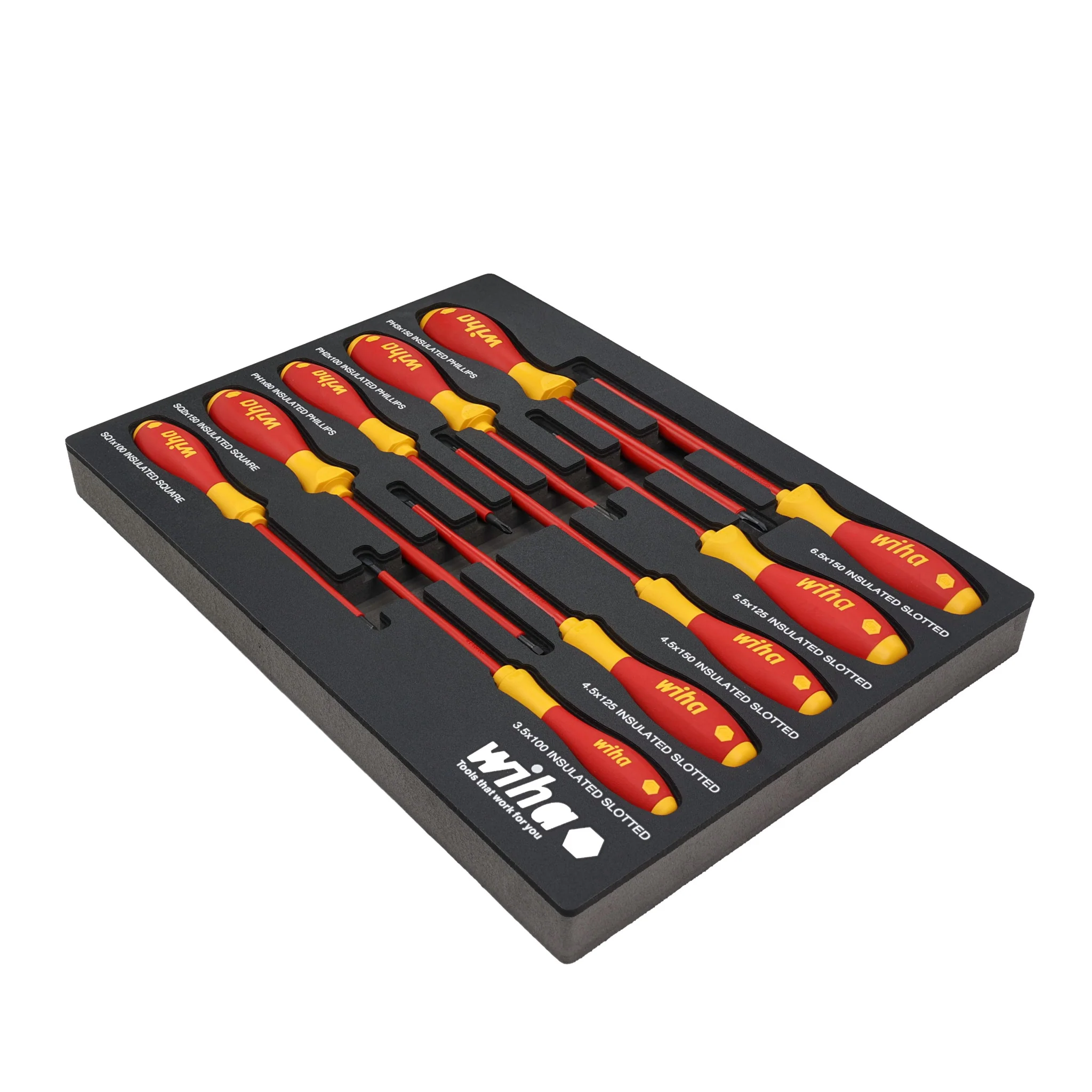 10 Piece Insulated SoftFinish Cushion Grip Screwdriver Tray Set - Image 4
