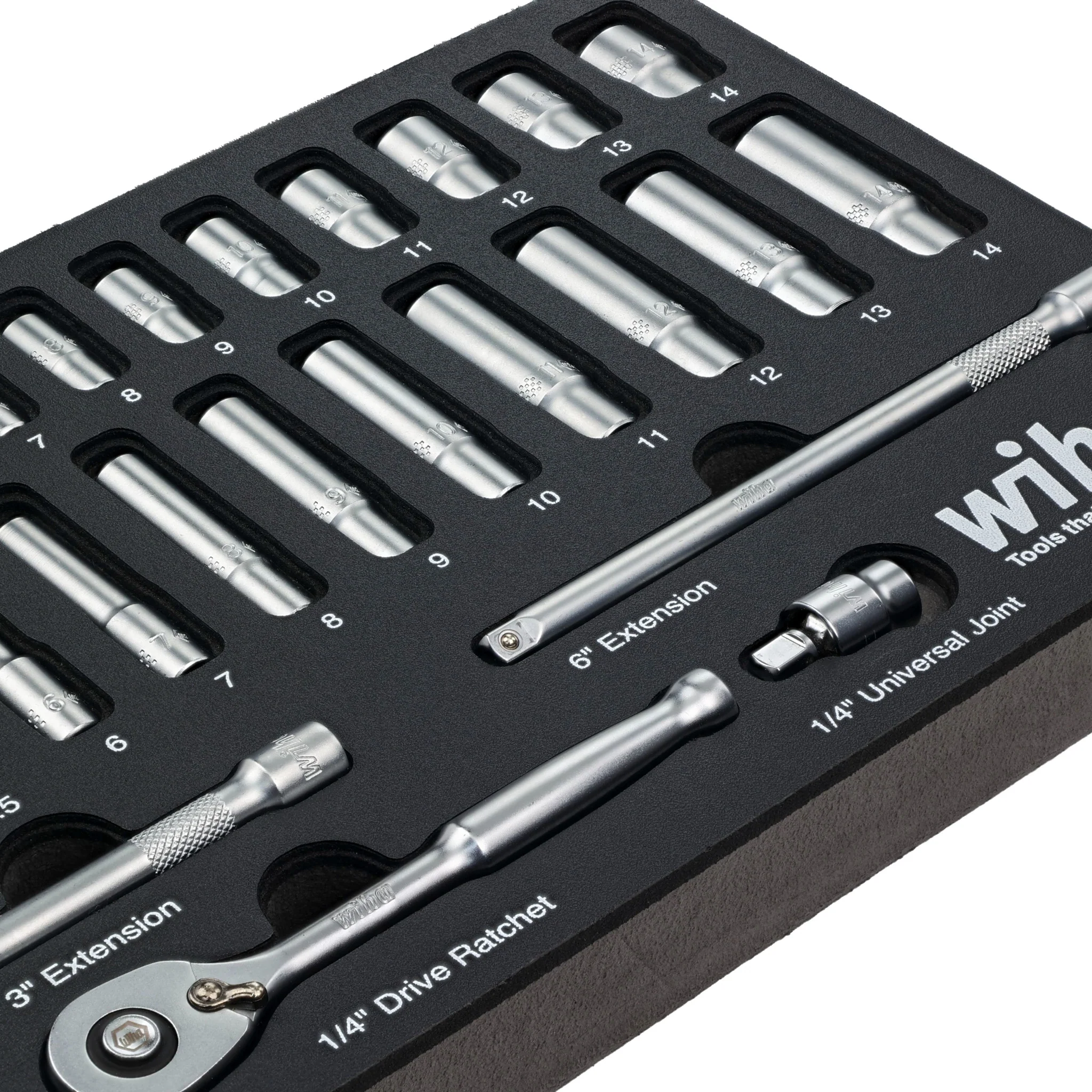27 Piece 1/4" Drive Professional Standard and Deep Socket Tray Set - Metric - Image 5