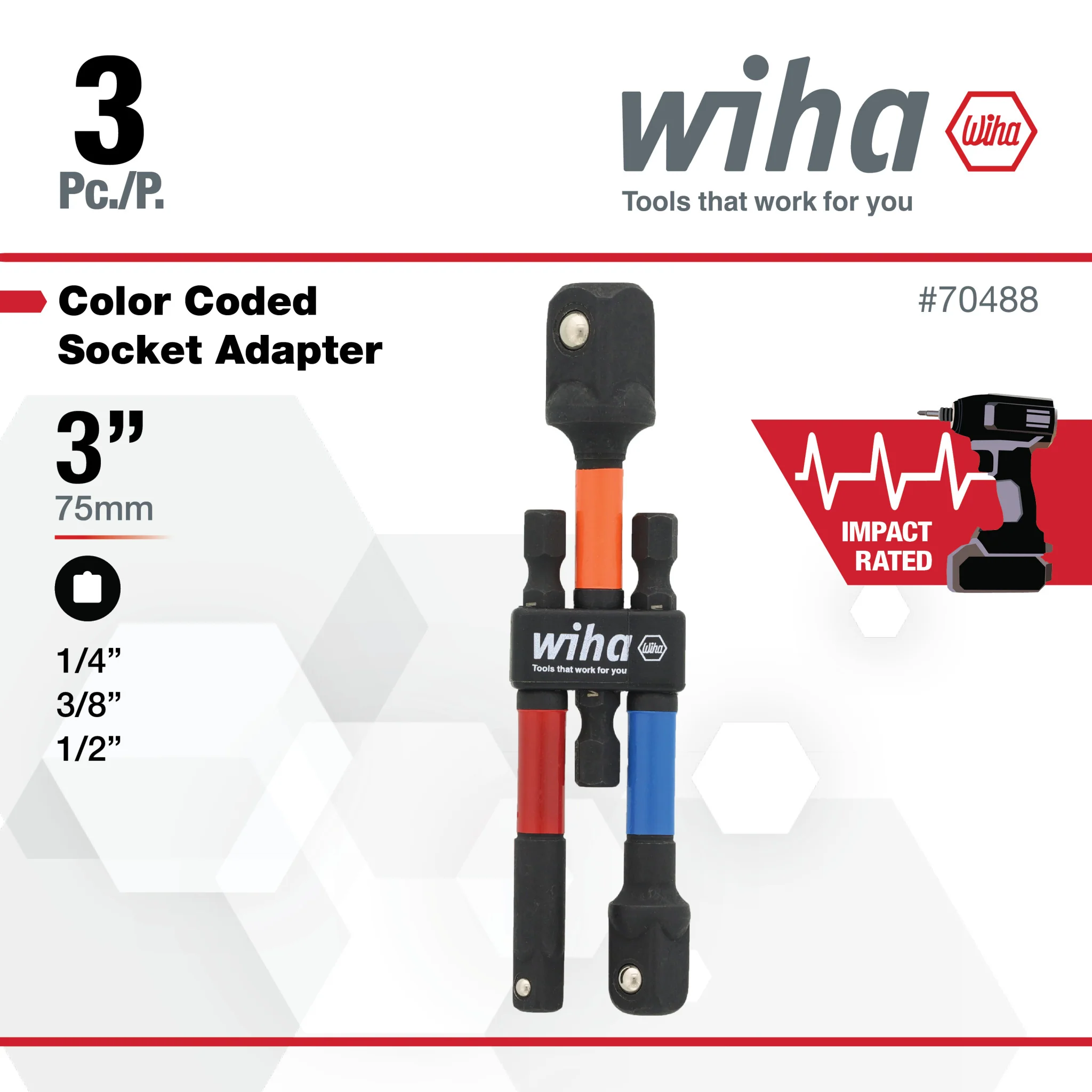 3 Piece Color Coded Socket Adapters - Image 3