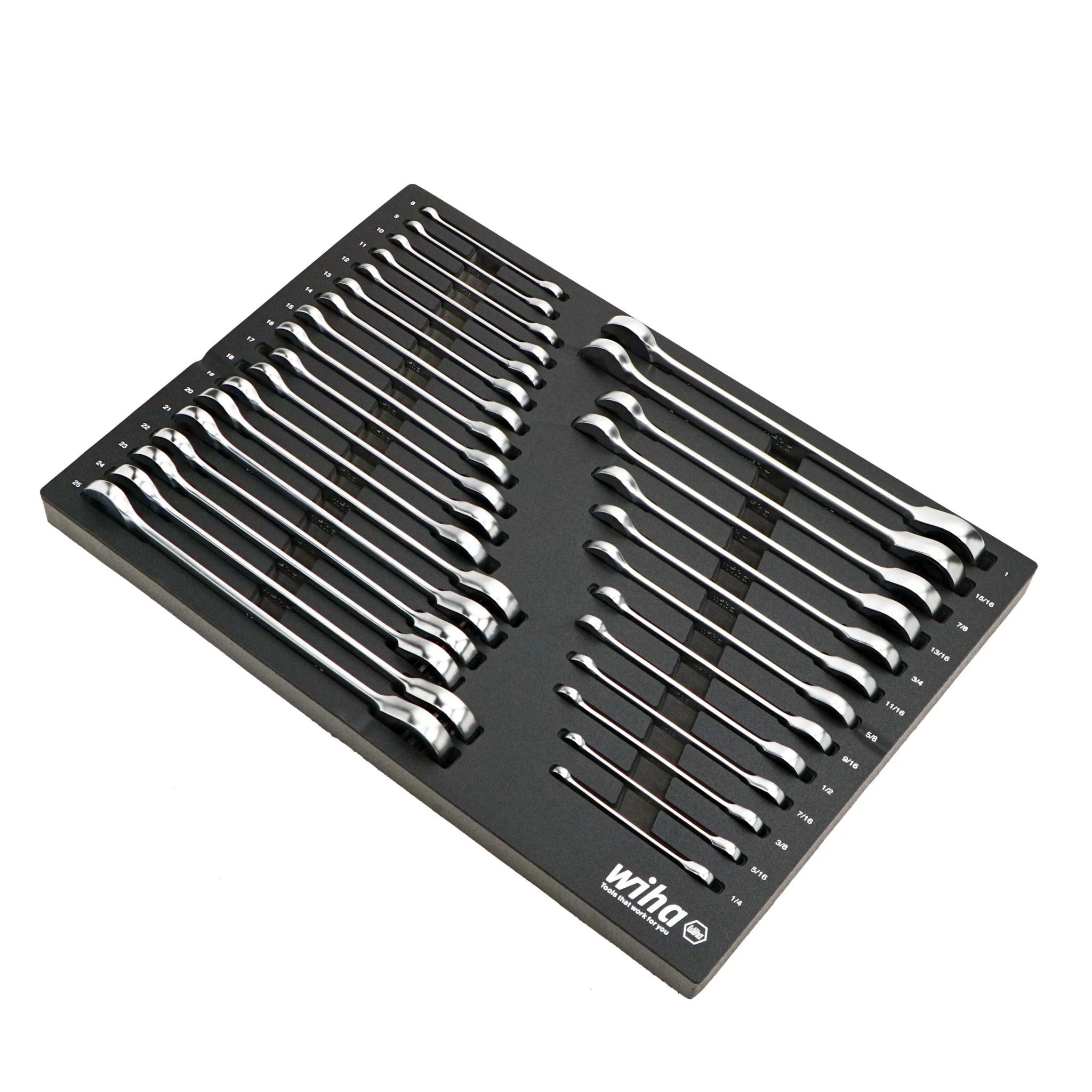 31 Piece Ratcheting Wrench Tray Set - SAE and Metric - Image 4