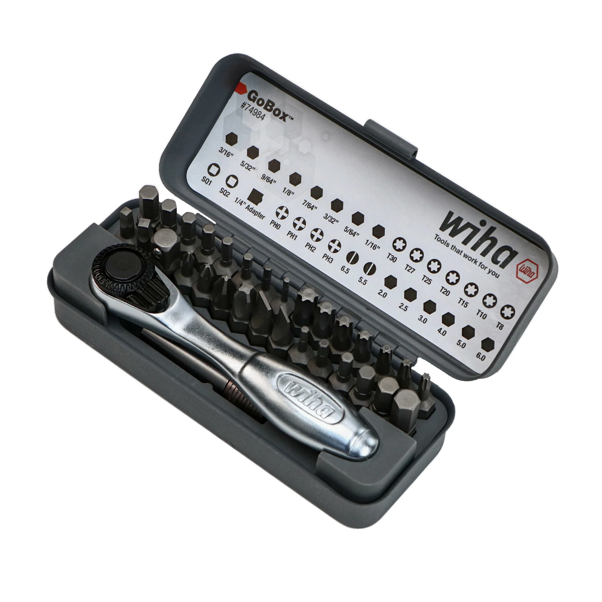 32 Piece GoBox Standard Bit Set with Mini Ratchet - Image 4