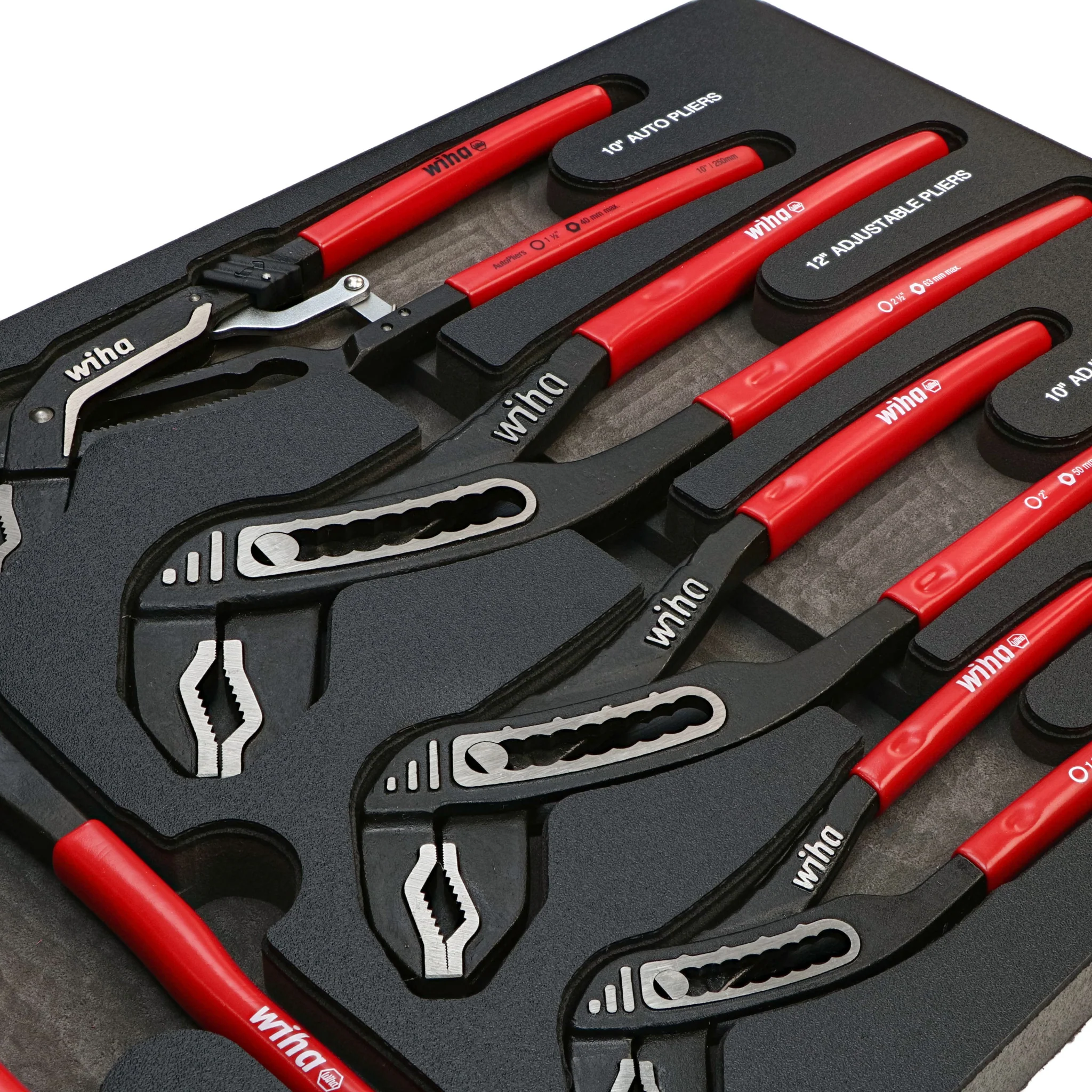 5 Piece Classic Grip V-Jaw Tongue and Groove Pliers Tray Set - Image 3