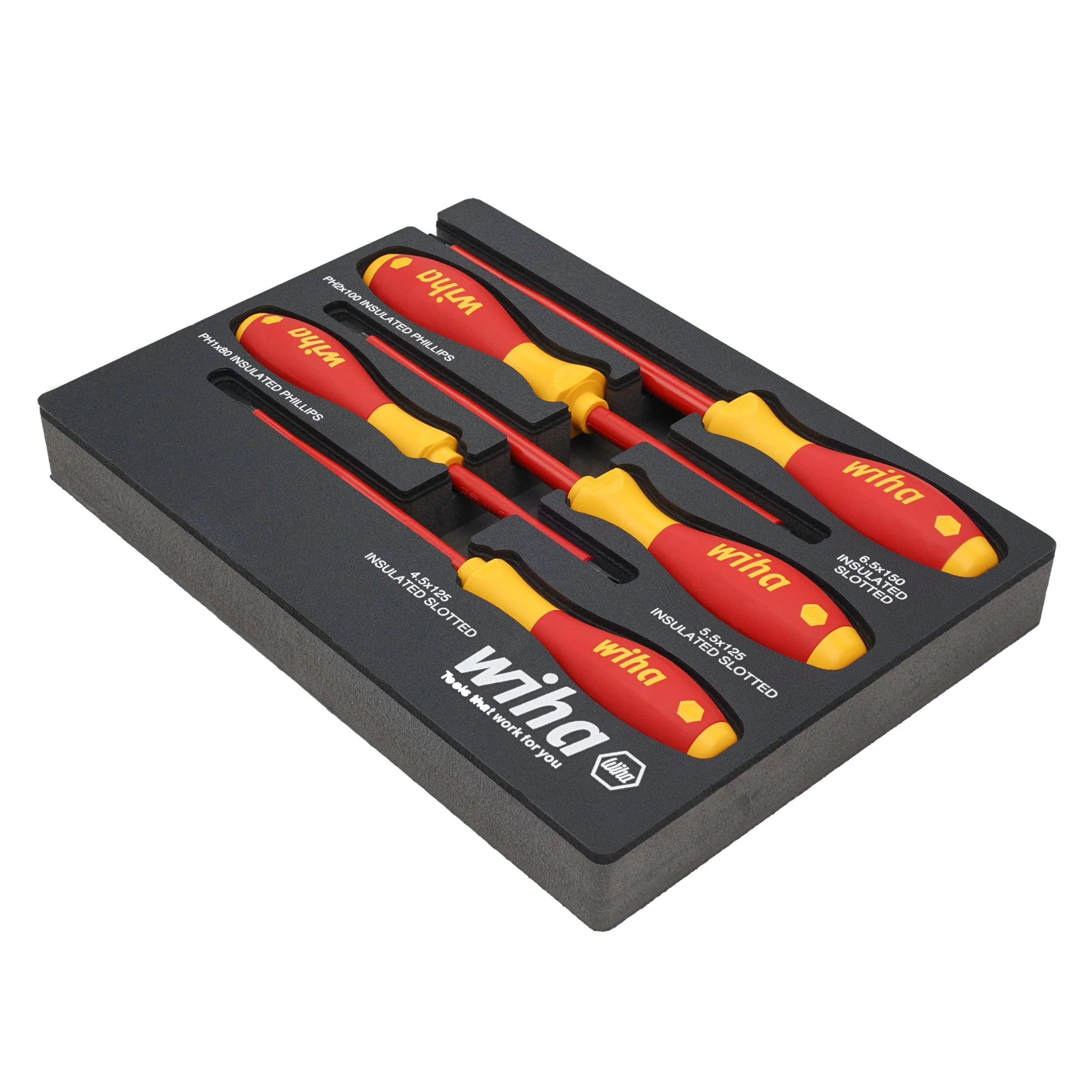 5 Piece Insulated SoftFinish Cushion Grip Screwdriver Tray Set - Image 4