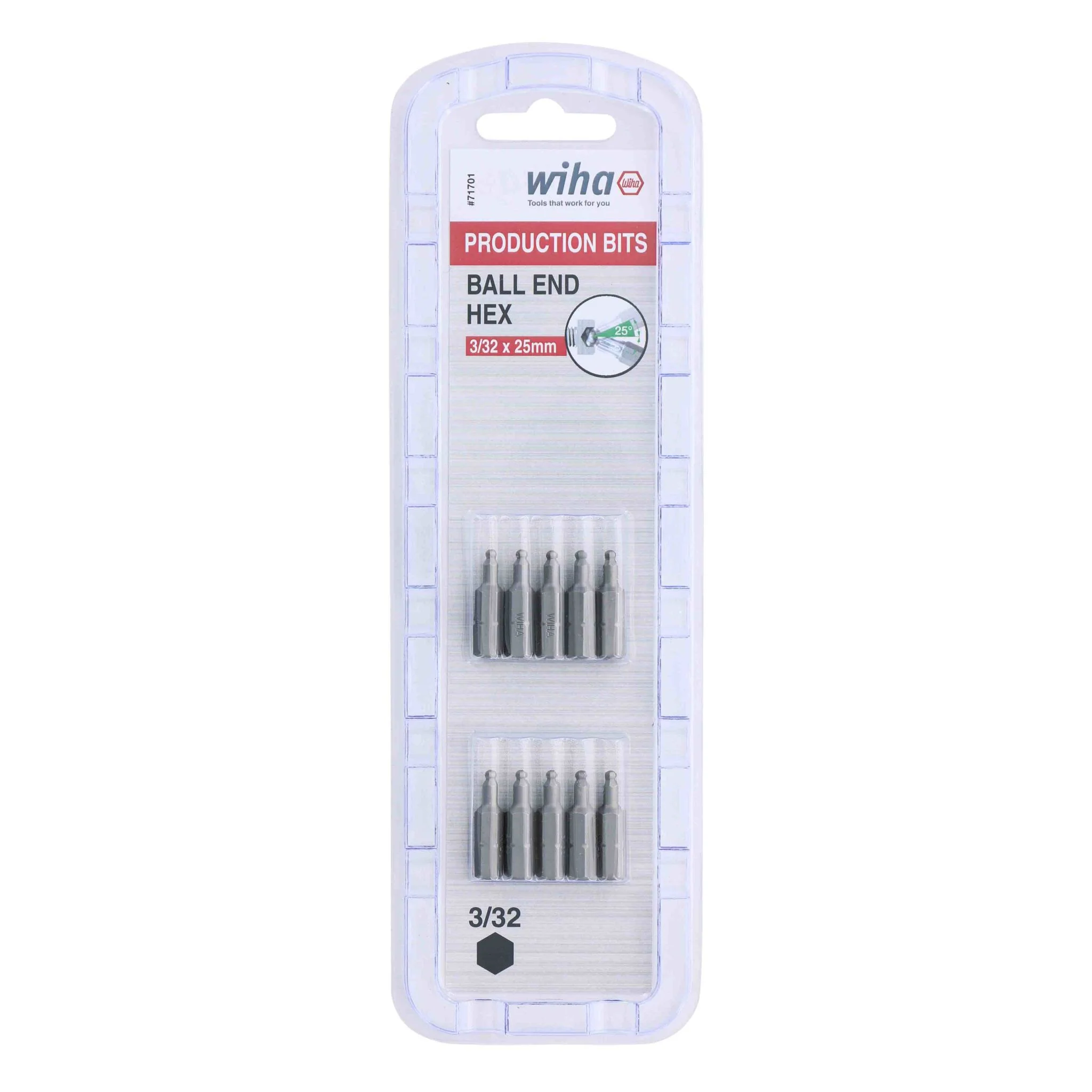 Ball End Hex Bit 3/32 - 25mm - 10 Pack - Image 2