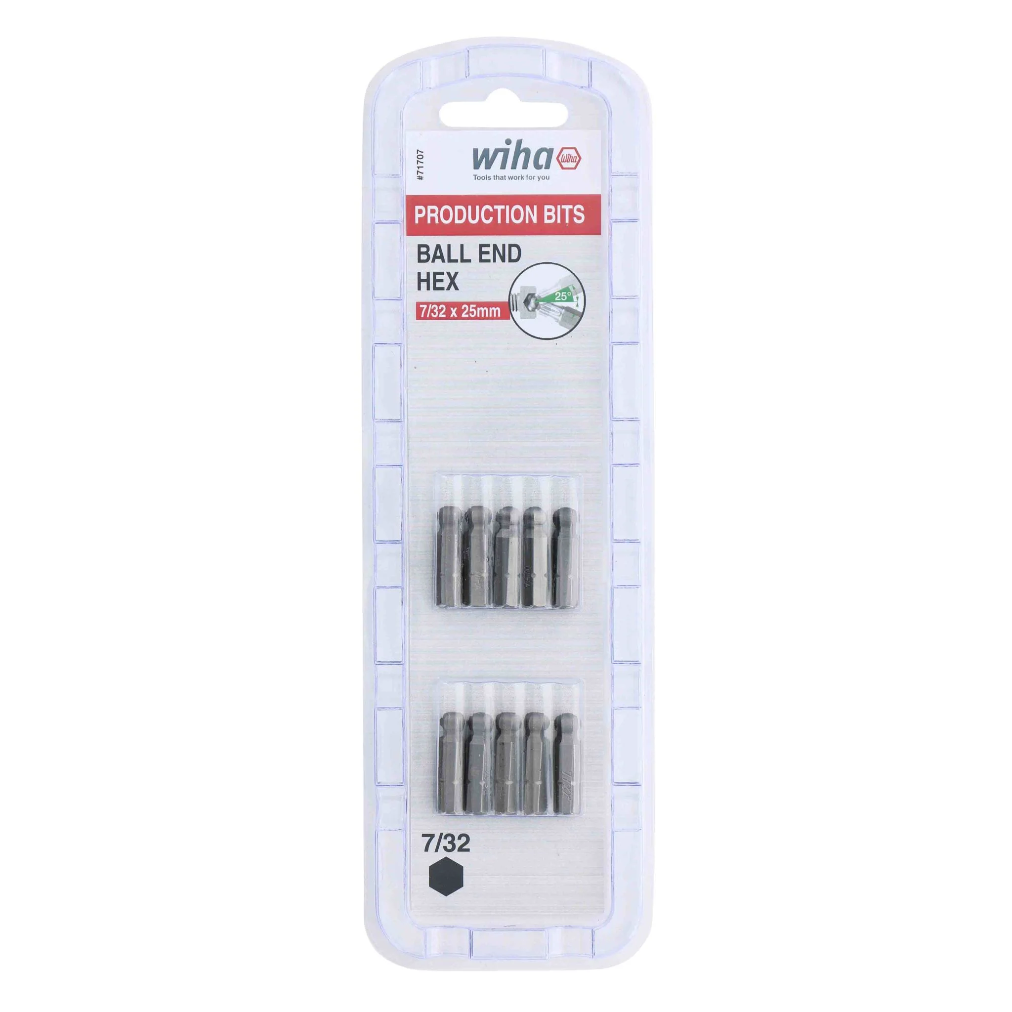 Ball End Hex Bit 7/32 - 25mm - 10 Pack - Image 2