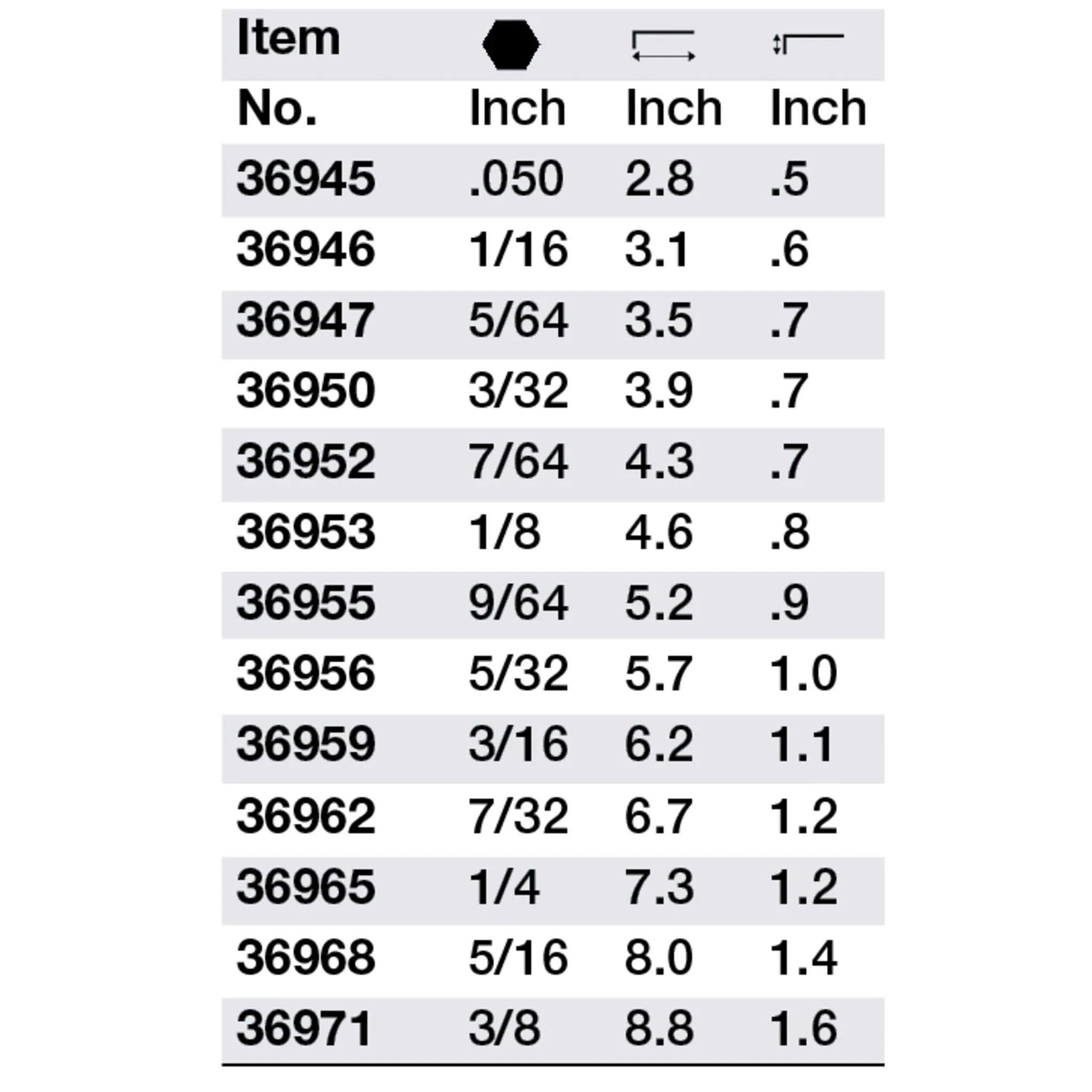 Ball End Long Arm Hex Key 5/32" - Image 3