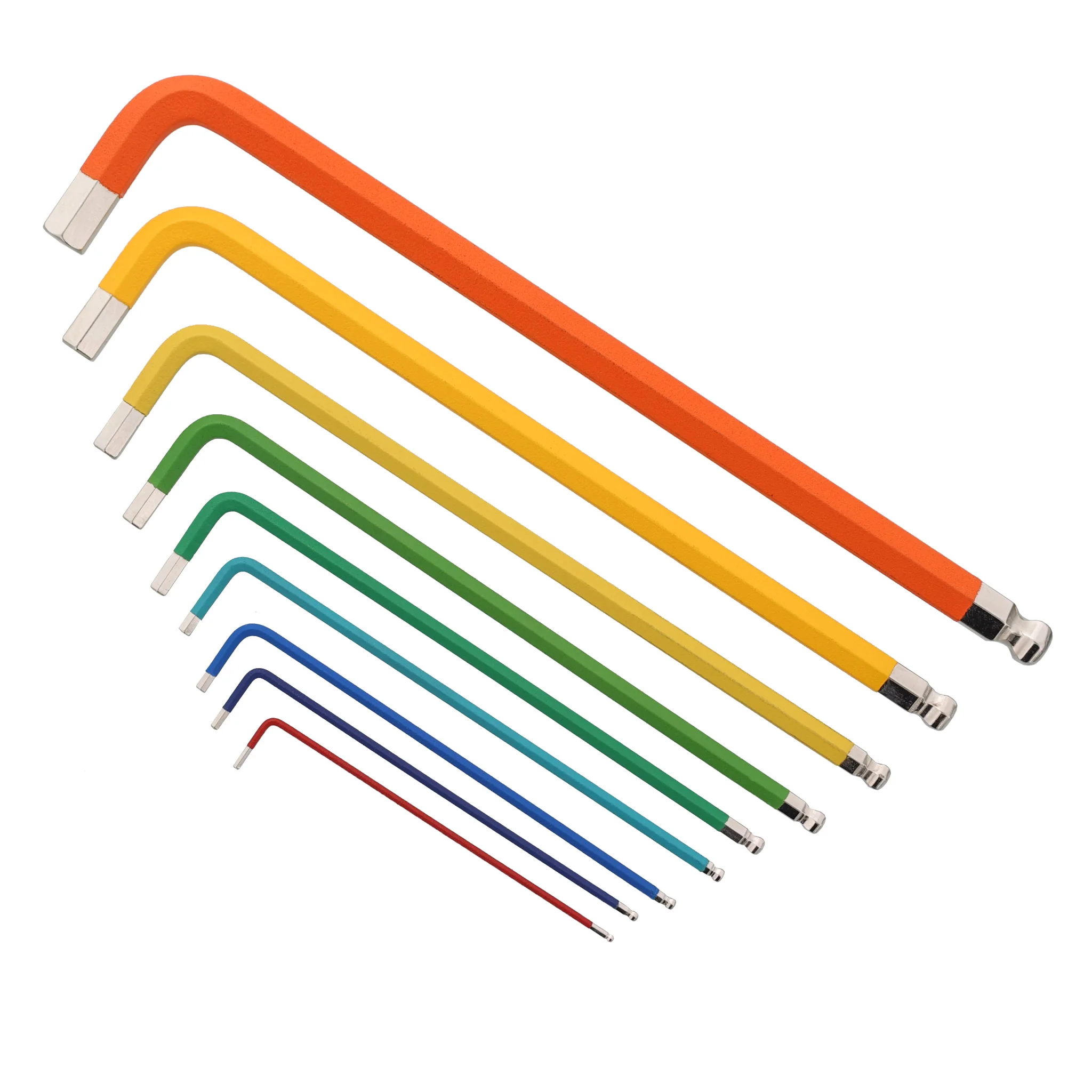9 Piece Ball End Color Coded Hex L-Key Set - Metric - Image 7