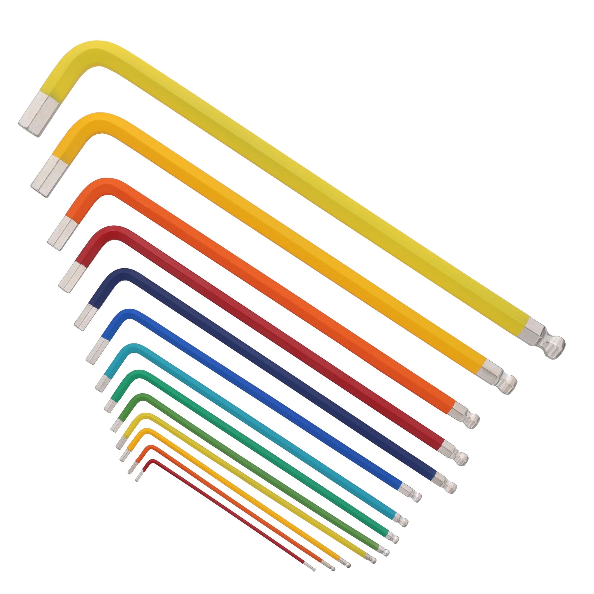 13 Piece Ball End Color Coded Hex L-Key Set - Inch - Image 7