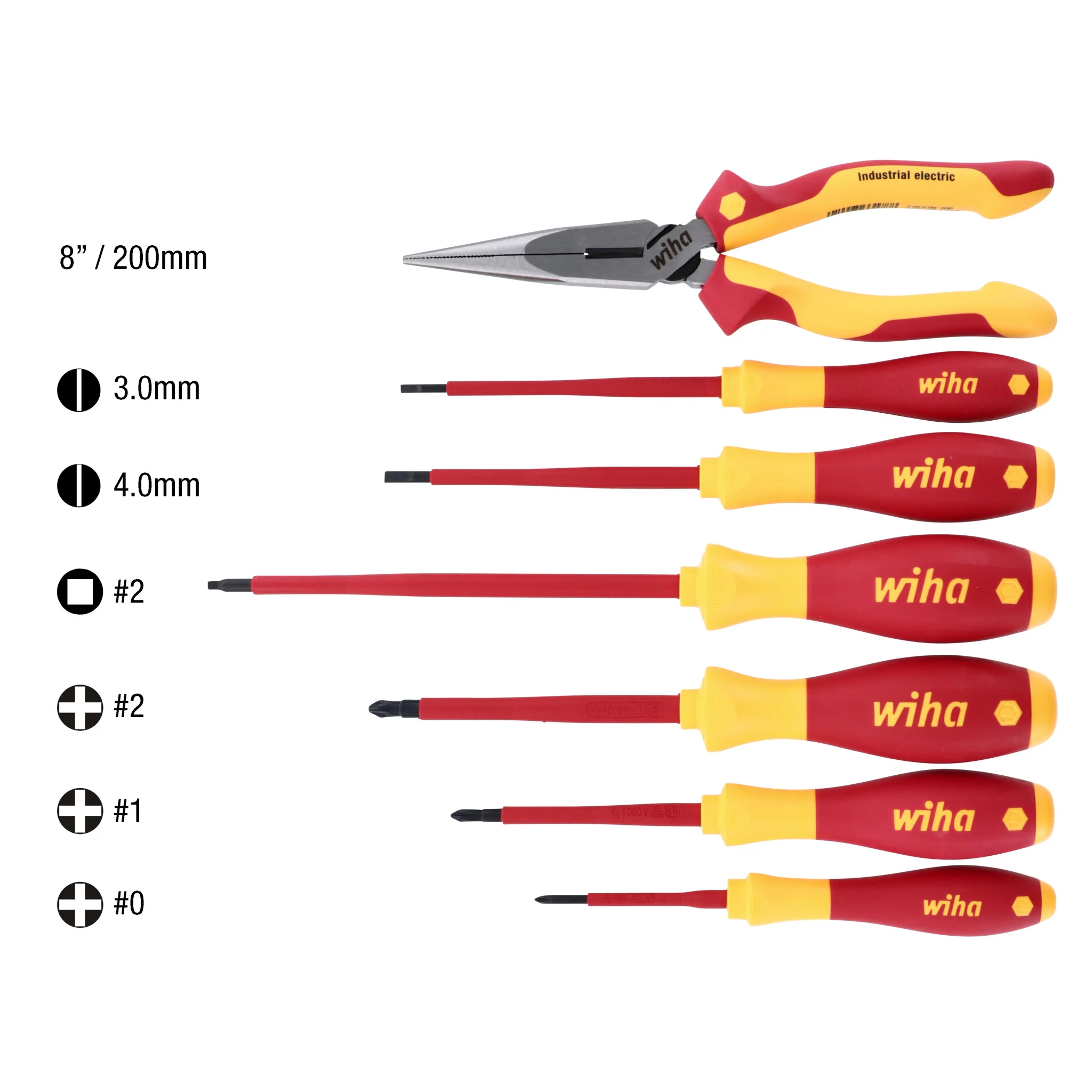 7 Piece Insulated SoftFinish Screwdriver and Long Nose Pliers Set - Image 4
