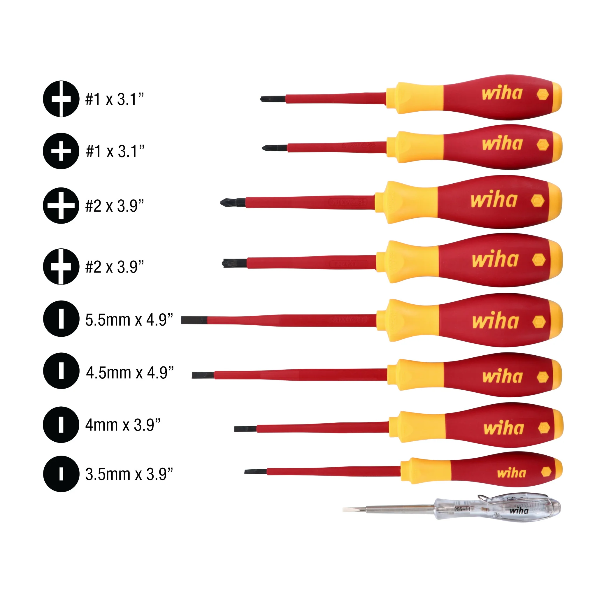 9 Piece Insulated SoftFinish Screwdriver and Voltage Detector Set - Image 5