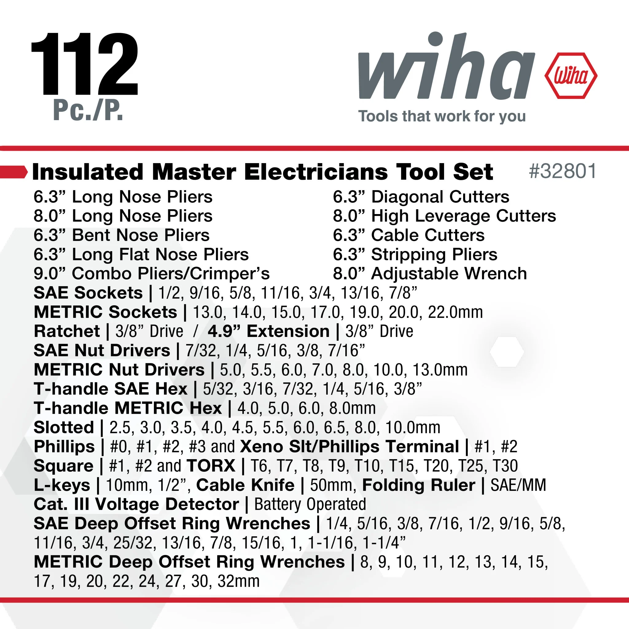 112 Piece Master Electrician's Insulated Tools Set In Rolling Hard Case - Image 3