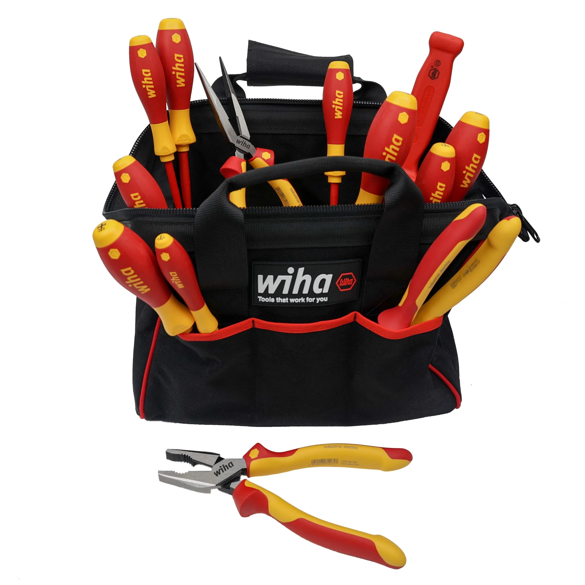 14 Piece Master Electrician's Insulated Tool Set in Canvas Tool Bag - Image 4