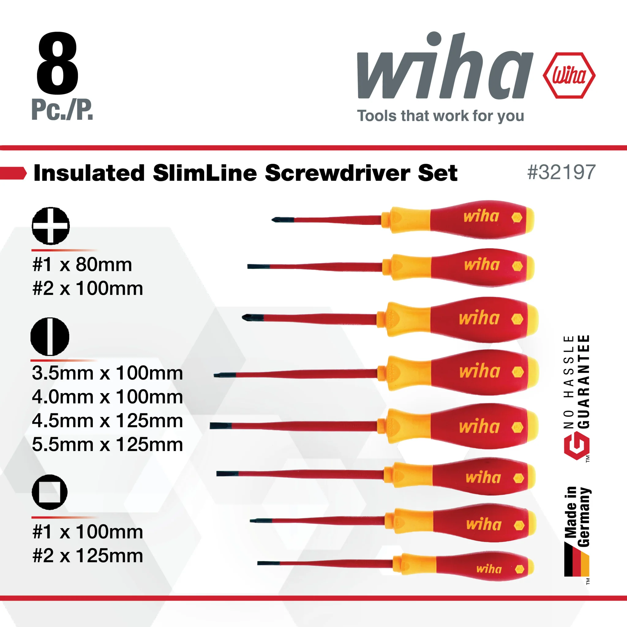 8 Piece Insulated SlimLine Screwdriver Set - Image 3