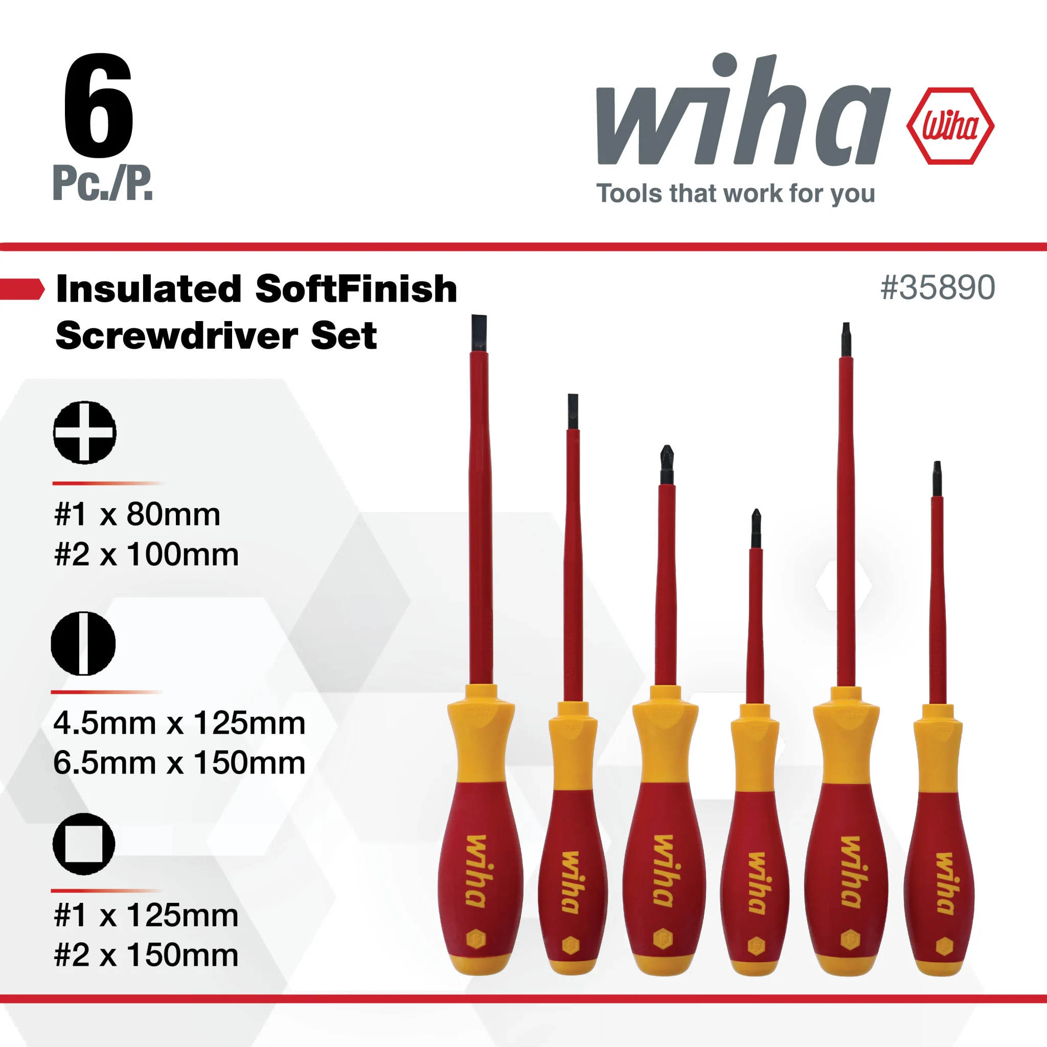 6 Piece Insulated SoftFinish Screwdriver Set - Image 3
