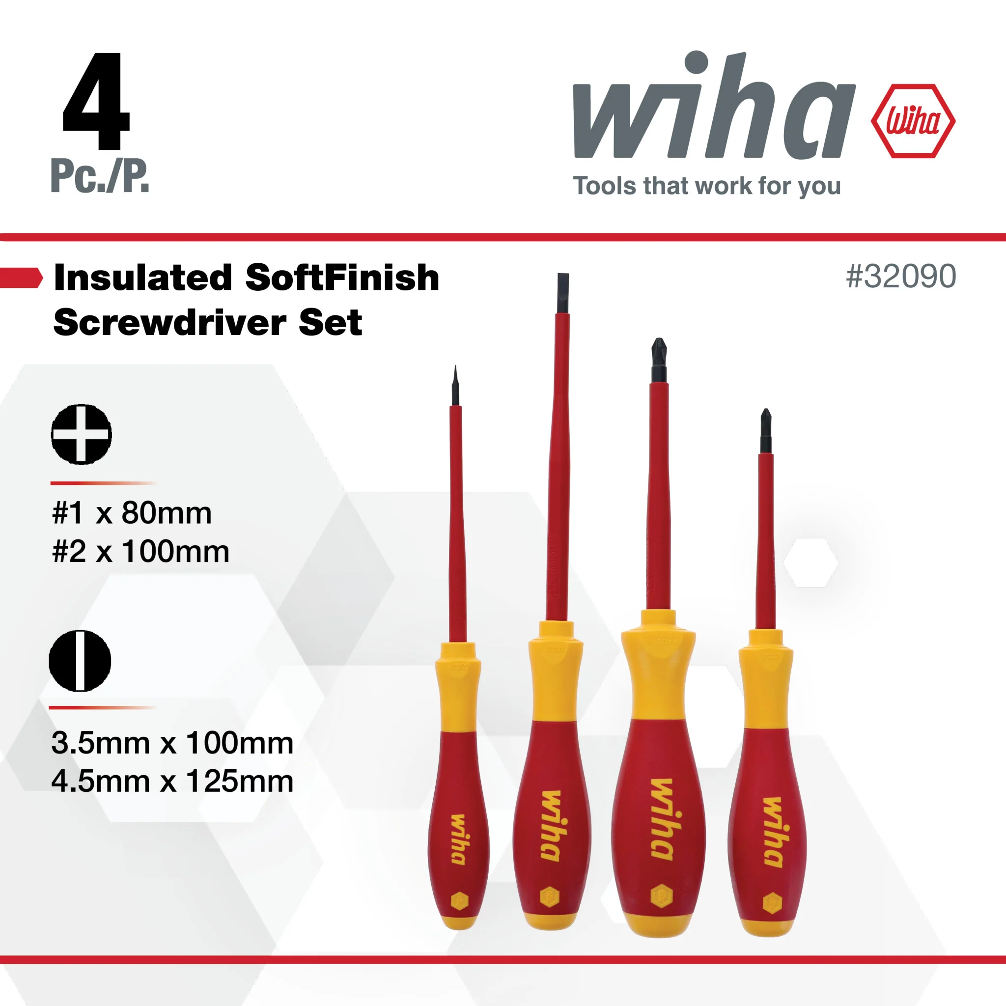 4 Piece Insulated SoftFinish Screwdriver Set - Image 3