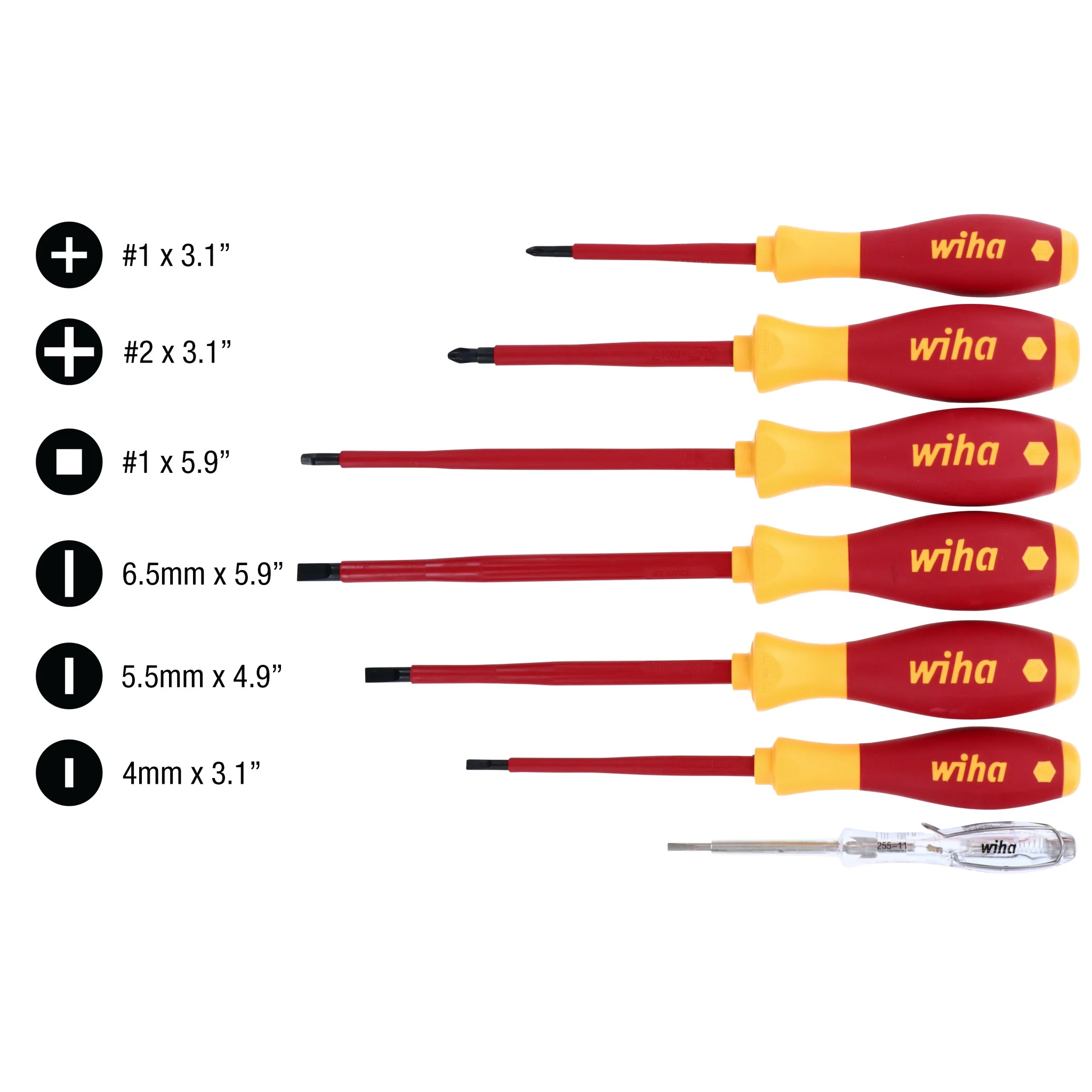 7 Piece Insulated SoftFinish Screwdriver and Voltage Detector Set - Image 3