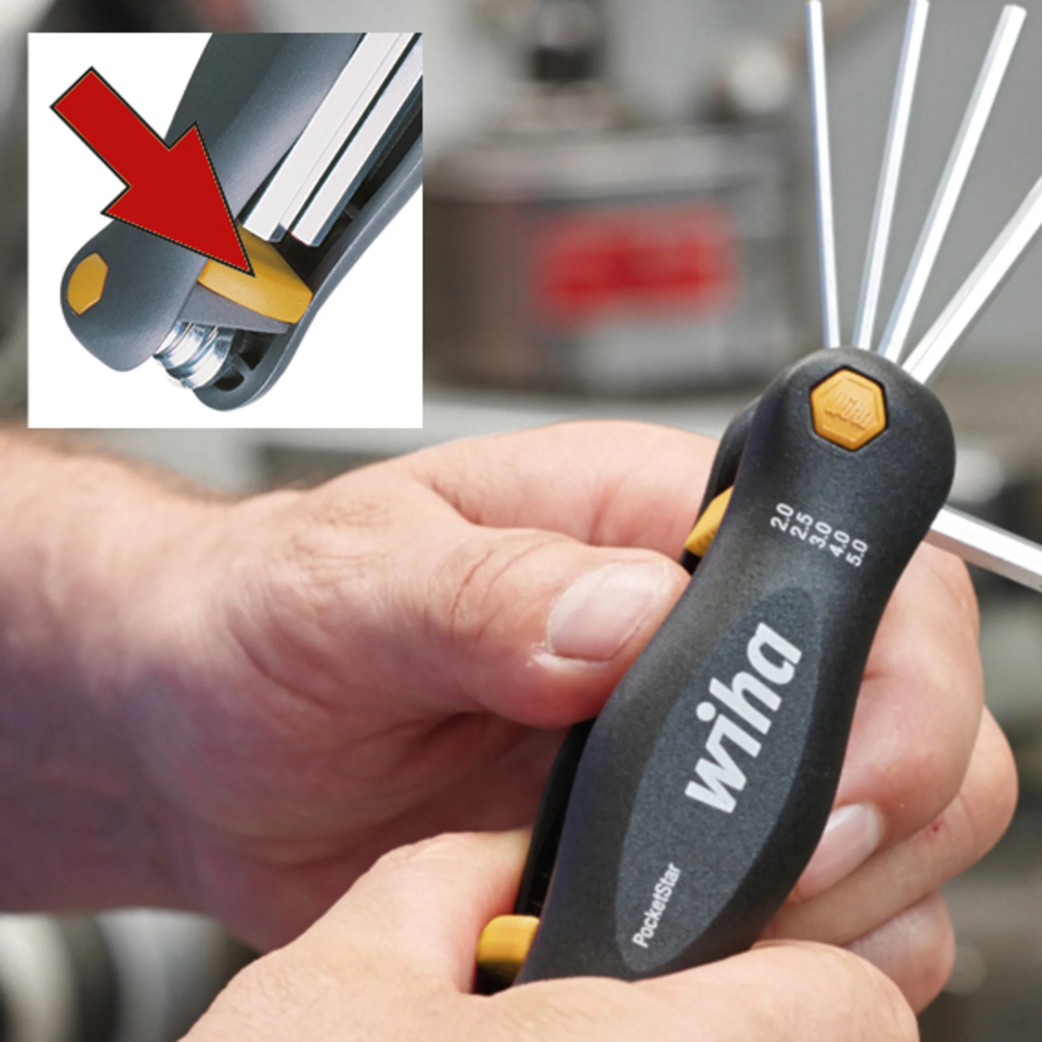 9 Piece PocketStar Fold-Out Hex Key Set - SAE - Image 5