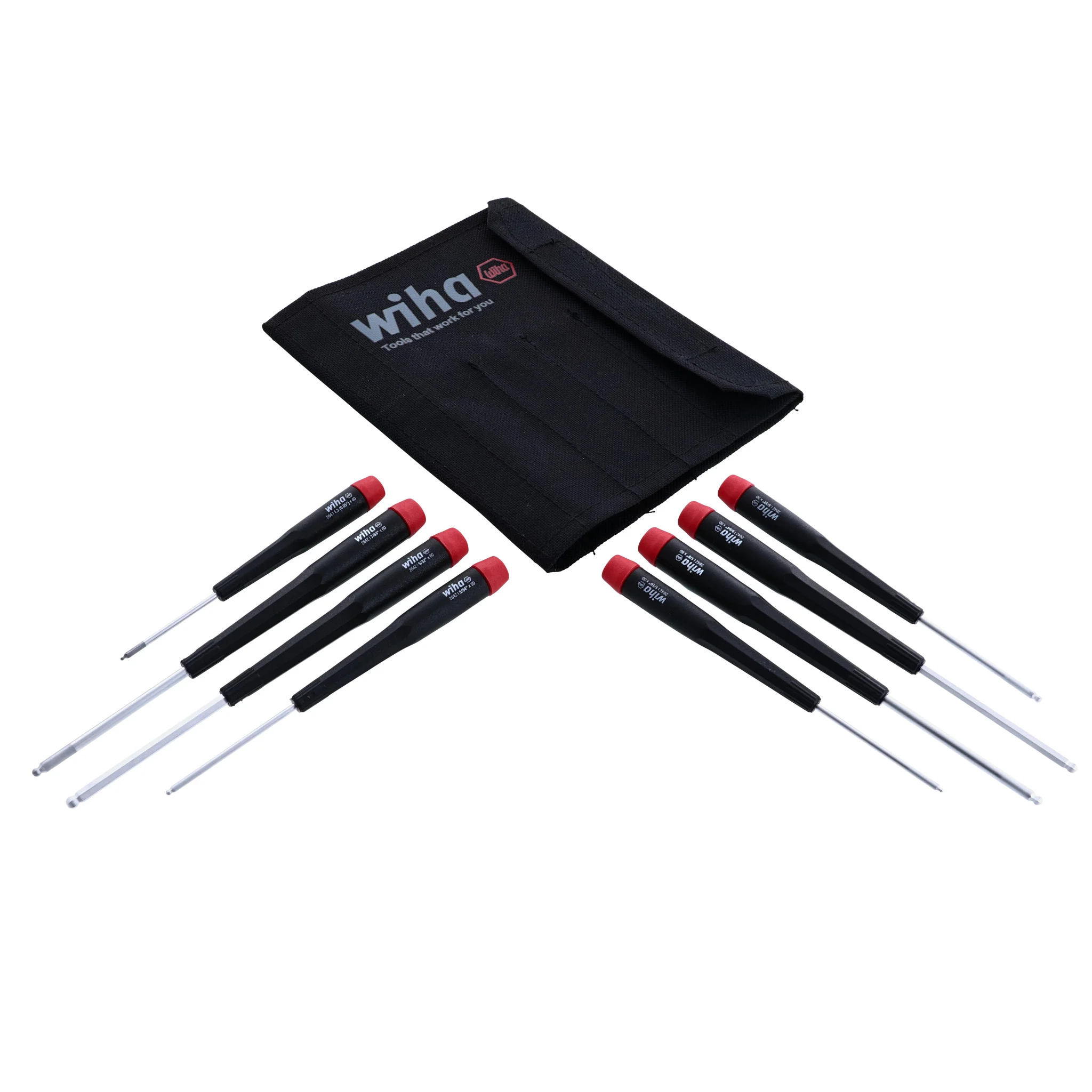 8 Piece Precision Ball End Hex Imperial Screwdriver Set - Inch