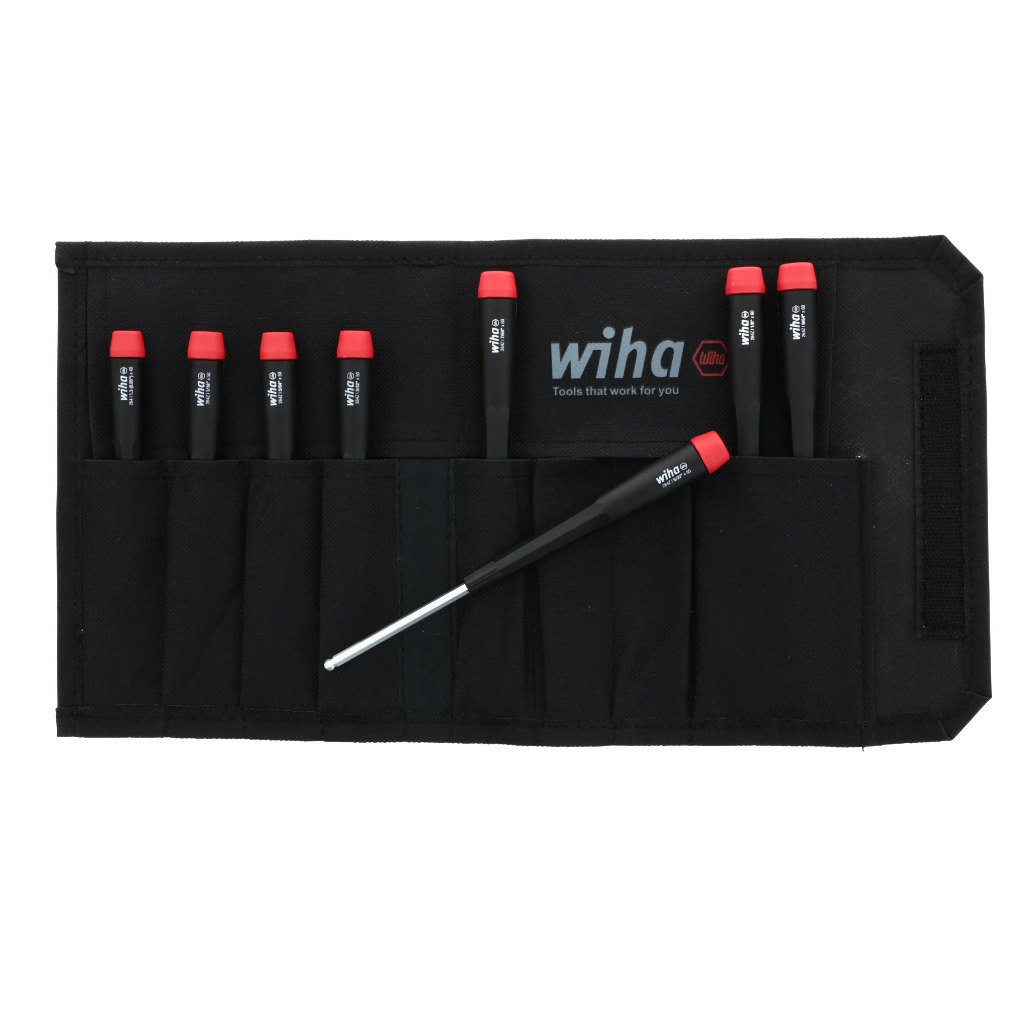 8 Piece Precision Ball End Hex Imperial Screwdriver Set - Inch - Image 2