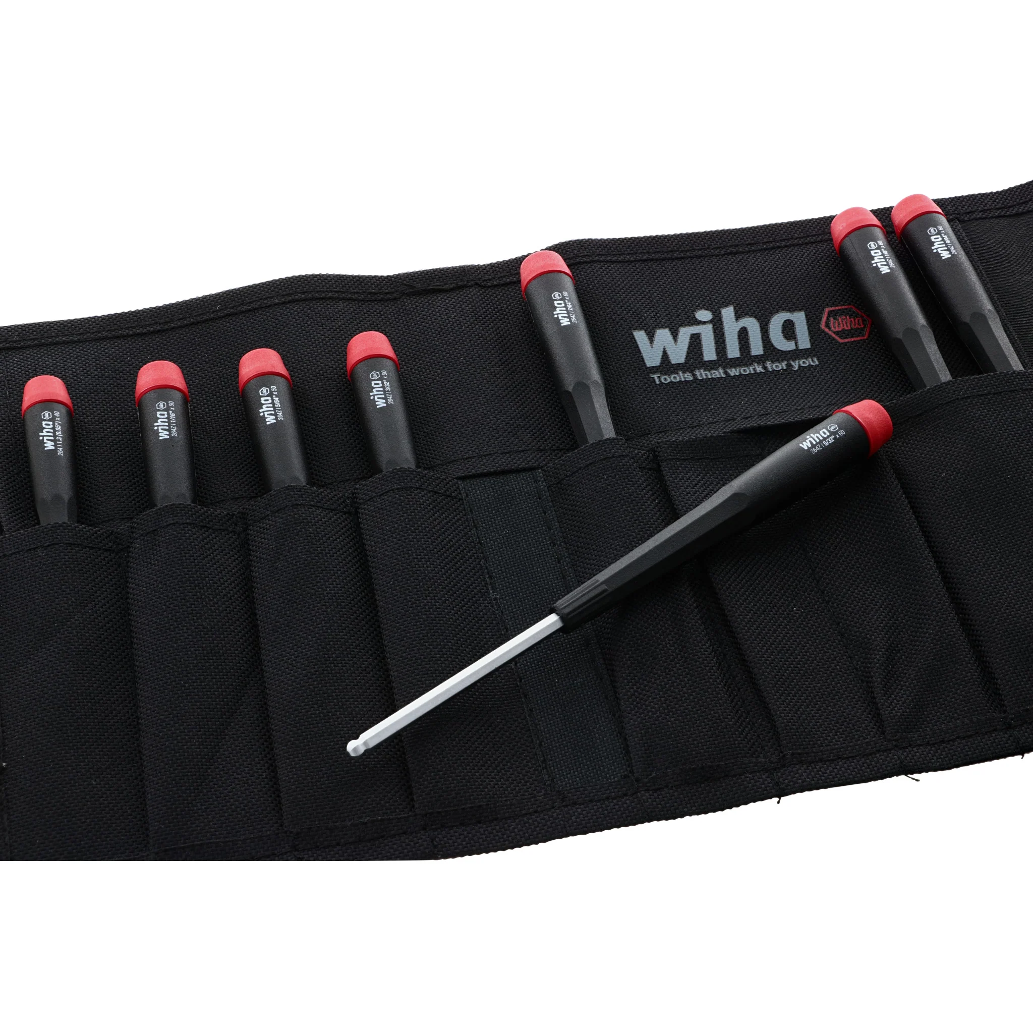 8 Piece Precision Ball End Hex Imperial Screwdriver Set - Inch - Image 3