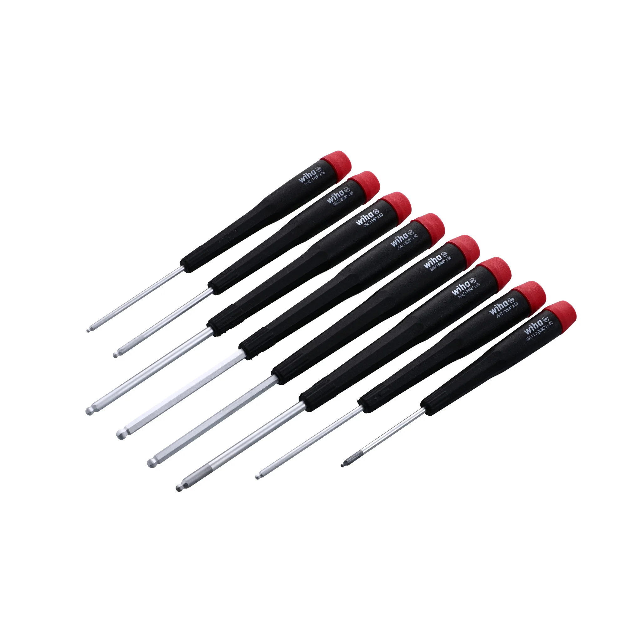 8 Piece Precision Ball End Hex Imperial Screwdriver Set - Inch - Image 4