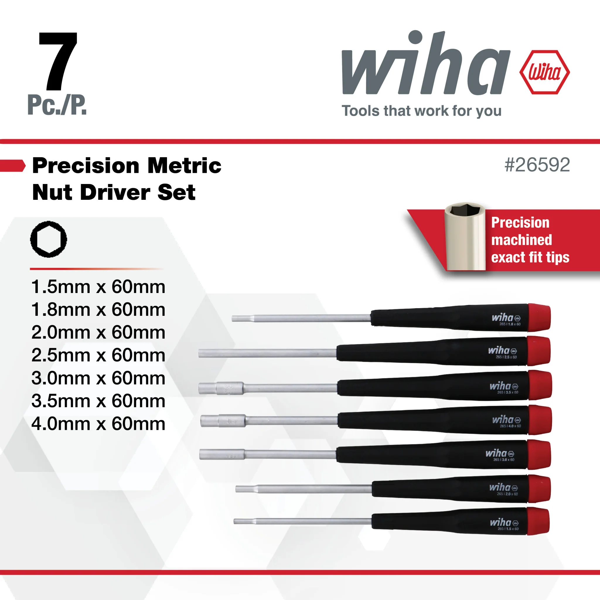 7 Piece Precision Nut Driver Set - Metric - Image 3