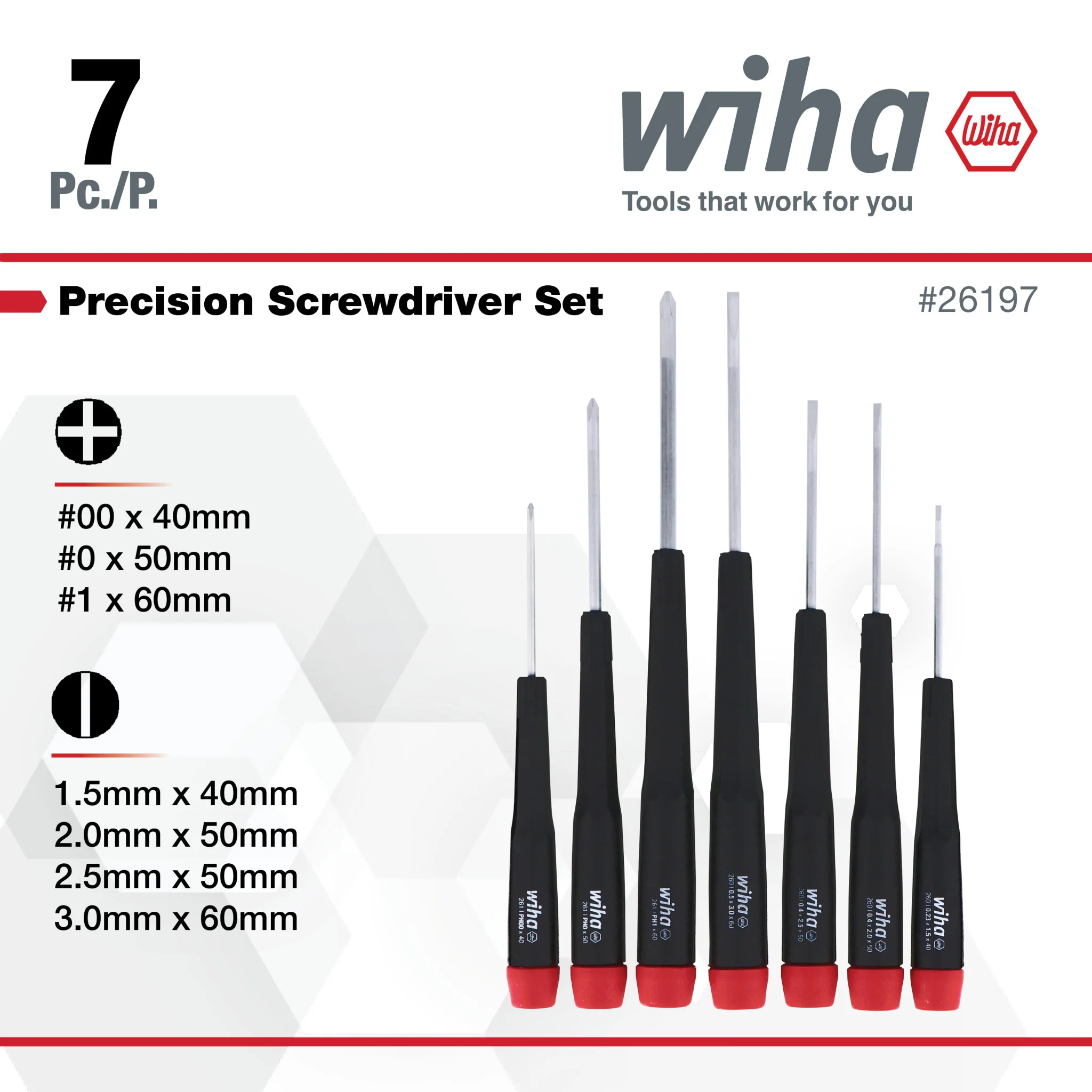 7 Piece Precision Slotted and Phillips Screwdriver Set - Image 3
