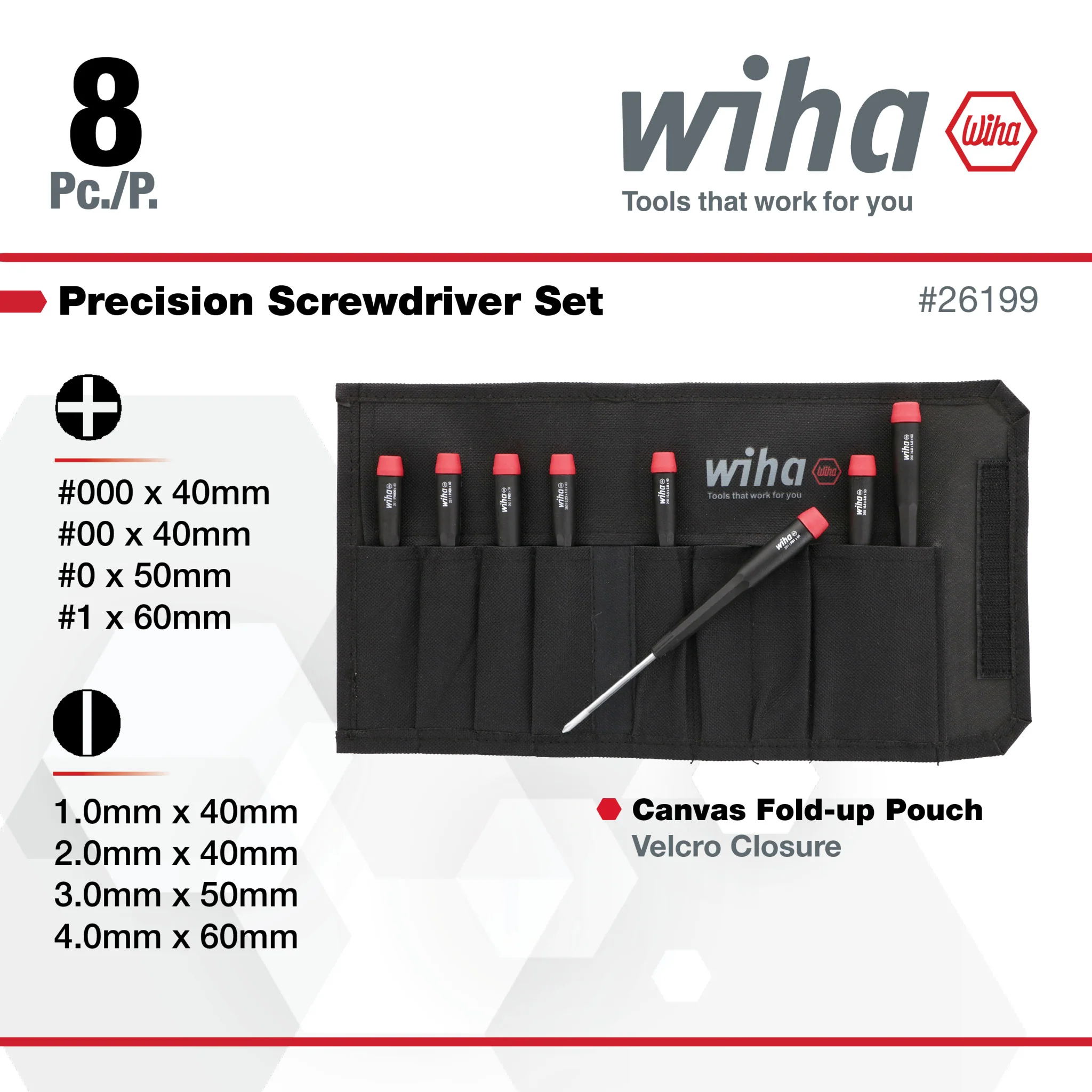 8 Piece Precision Slotted and Phillips Screwdriver Set - Image 3