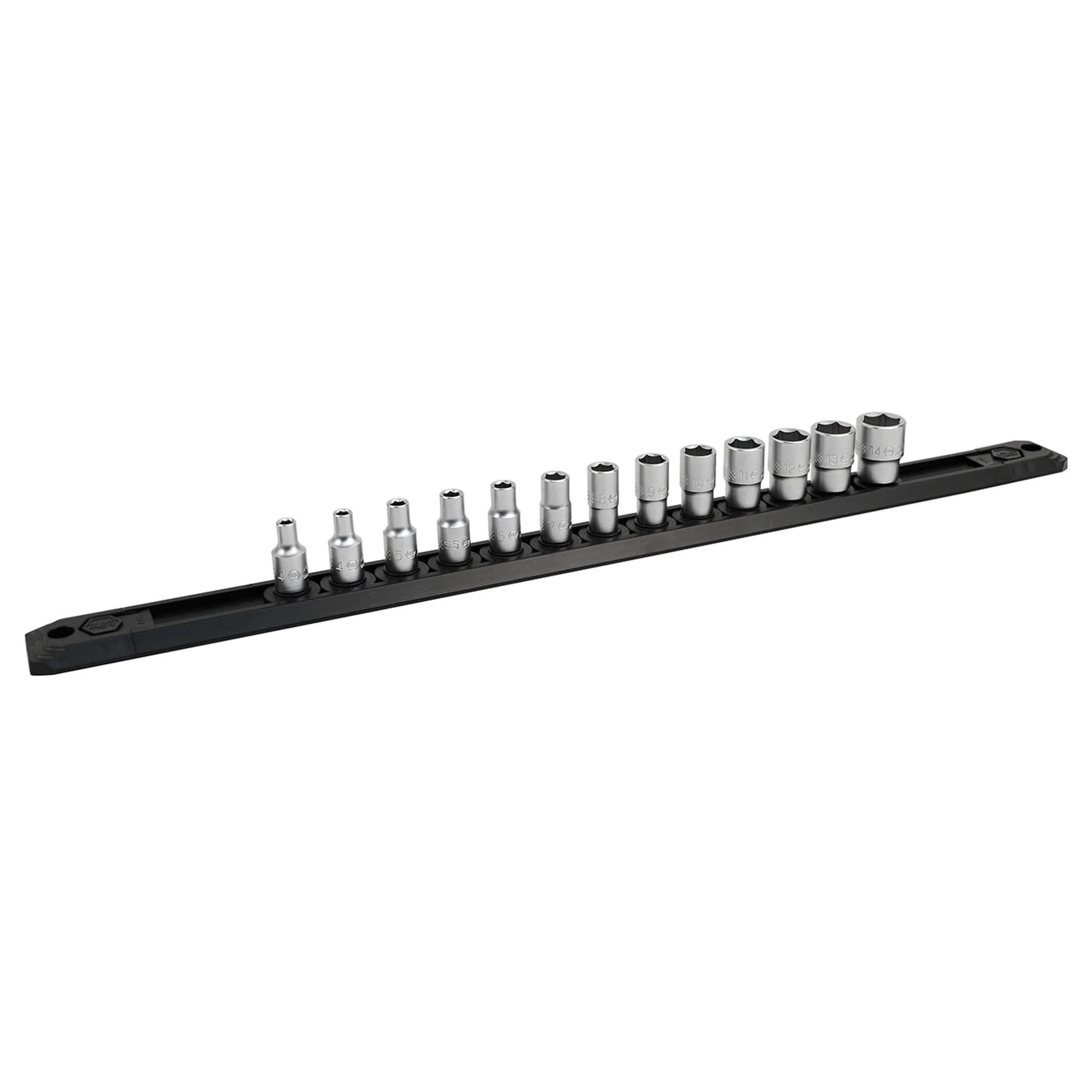 16 Piece Professional Socket and Ratchet Set with 3 and 6 Inch Extension Bars - 1/4" Drive Metric - Image 3