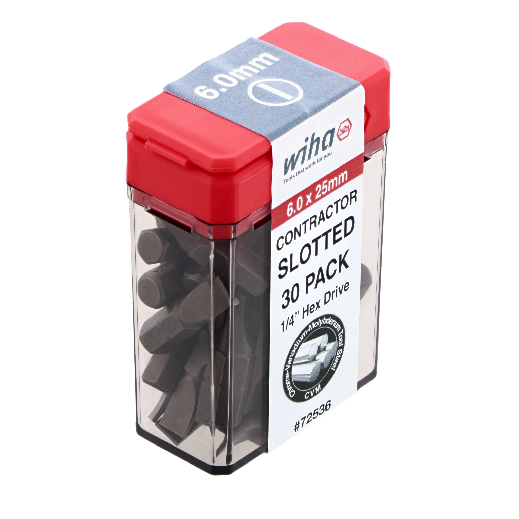 Slotted Contractor Insert Bit 6.0mm x 25mm - 30 Piece - Image 2