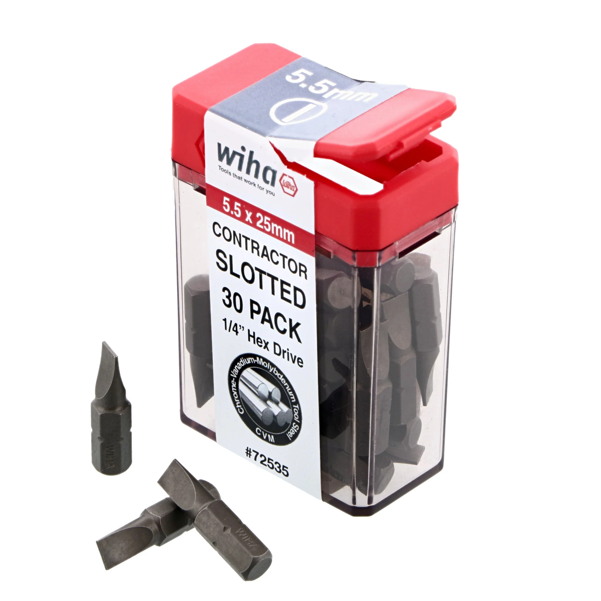 Slotted Contractor Insert Bit 5.5mm x 25mm - 30 Piece - Image 3