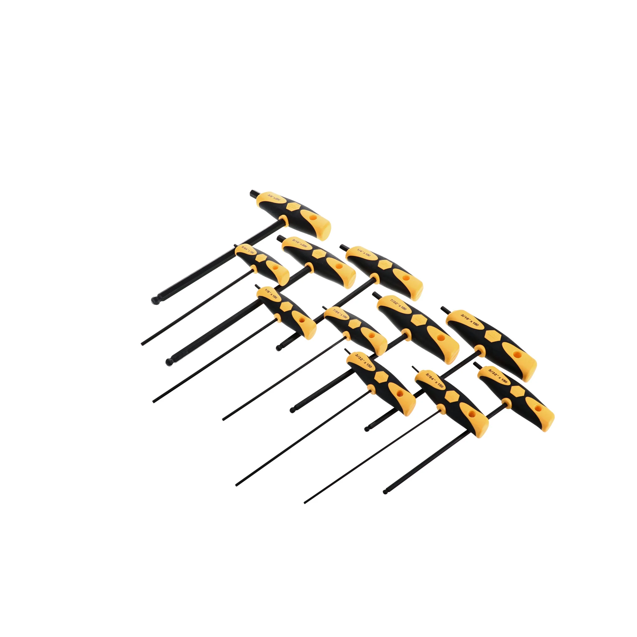 11 Piece SoftGrip Hex SAE T-Handle Set - Image 2
