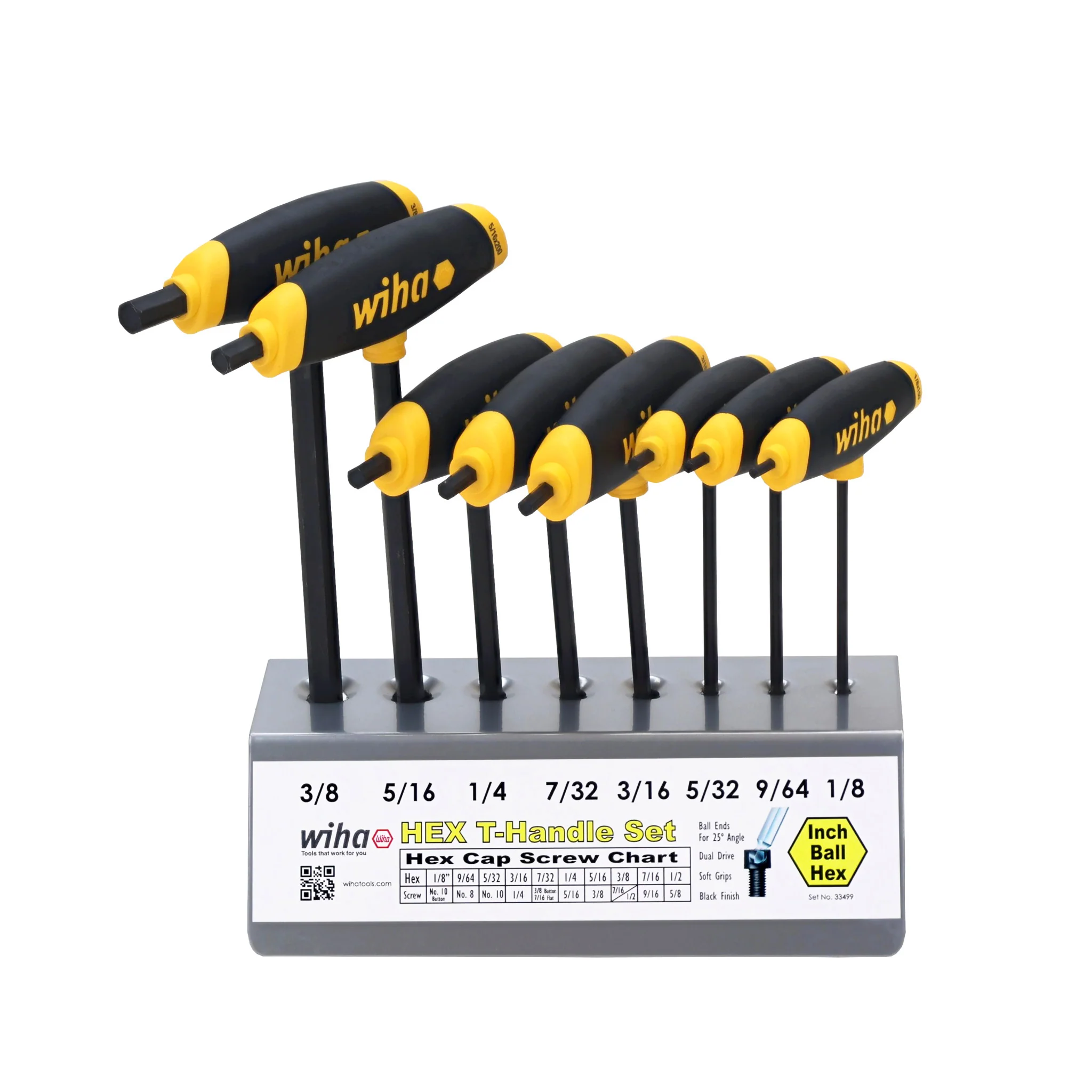 8 Piece SoftGrip Hex SAE T-Handle Set - Image 3