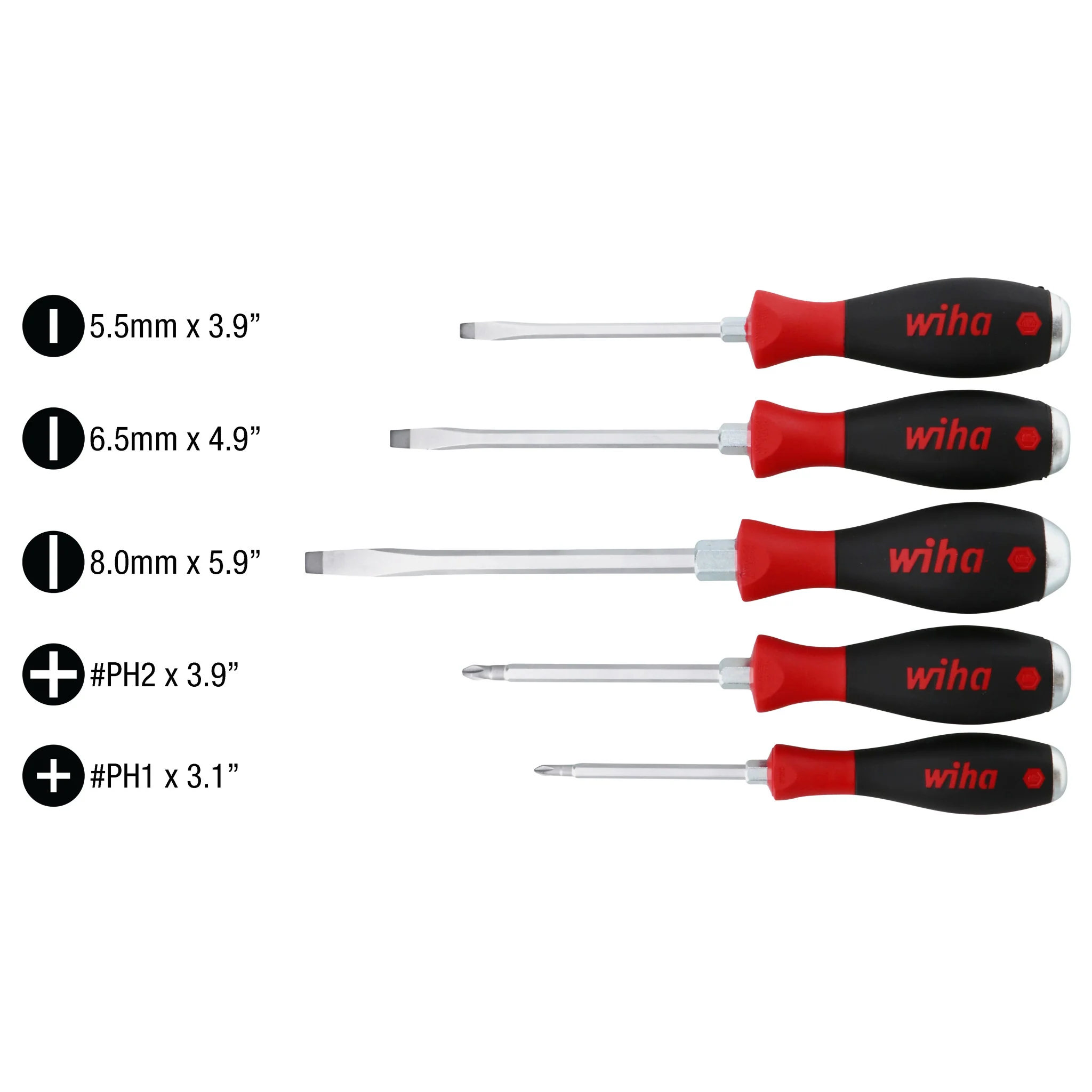 5 Piece SoftFinish XHeavy Duty Slotted and Phillips Screwdriver Set - Image 4