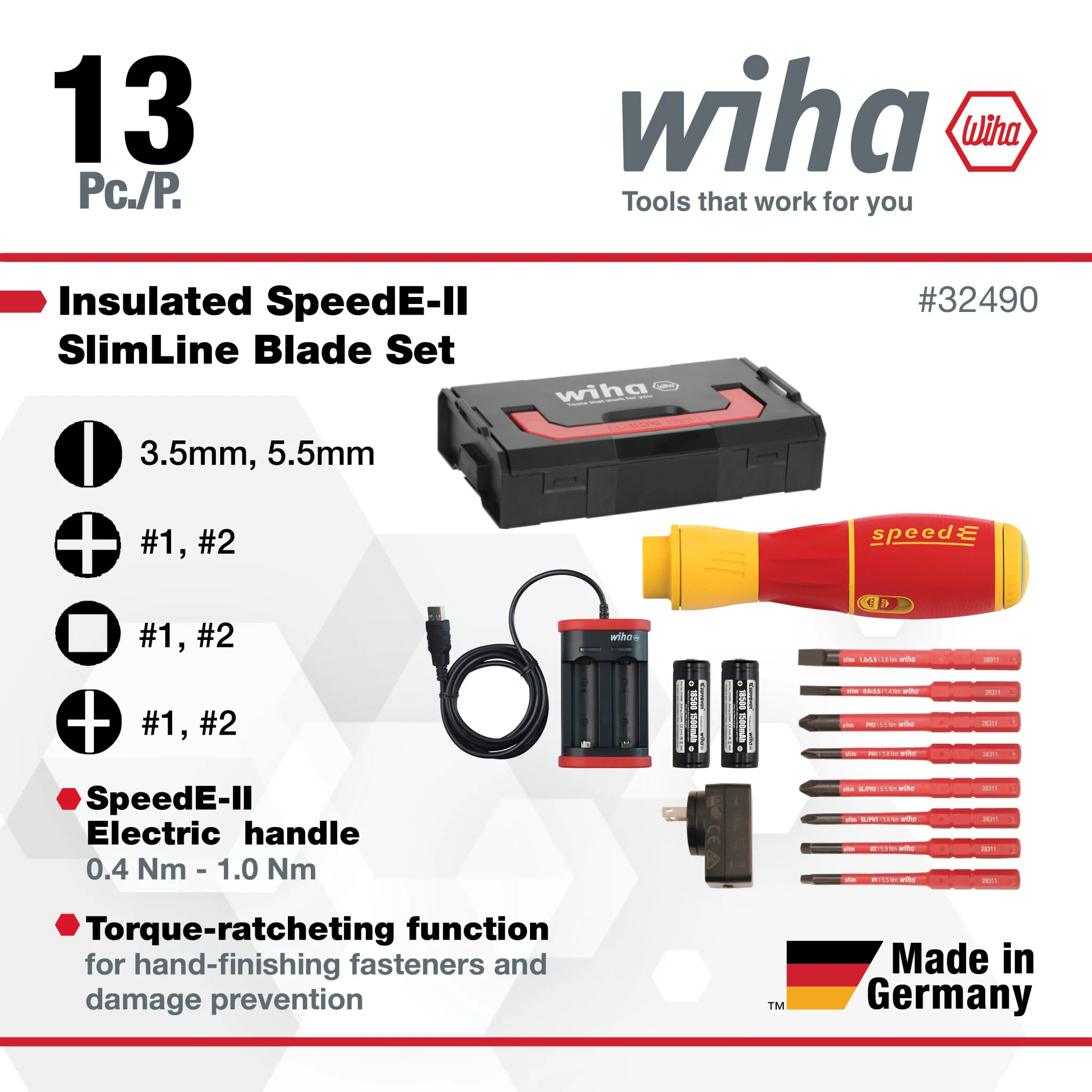 13 Piece SpeedEII Electric Screwdriver SlimLine Blade Set - Image 2