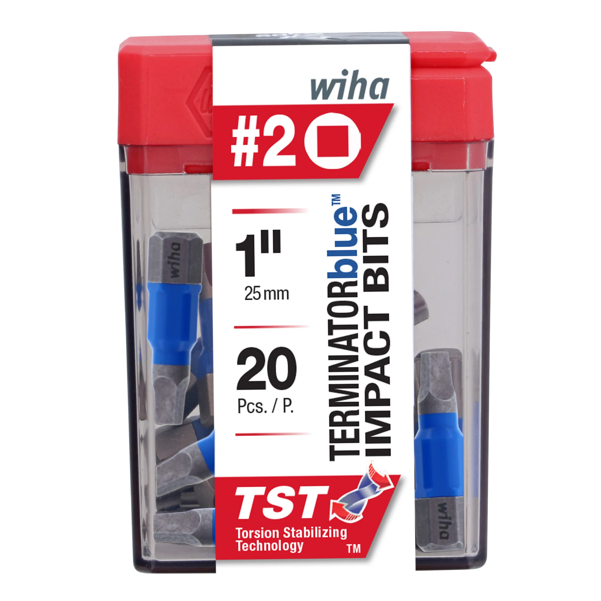 TerminatorBlue Impact Bit Square #2 - 1 Inch - 20 Pack - Image 7