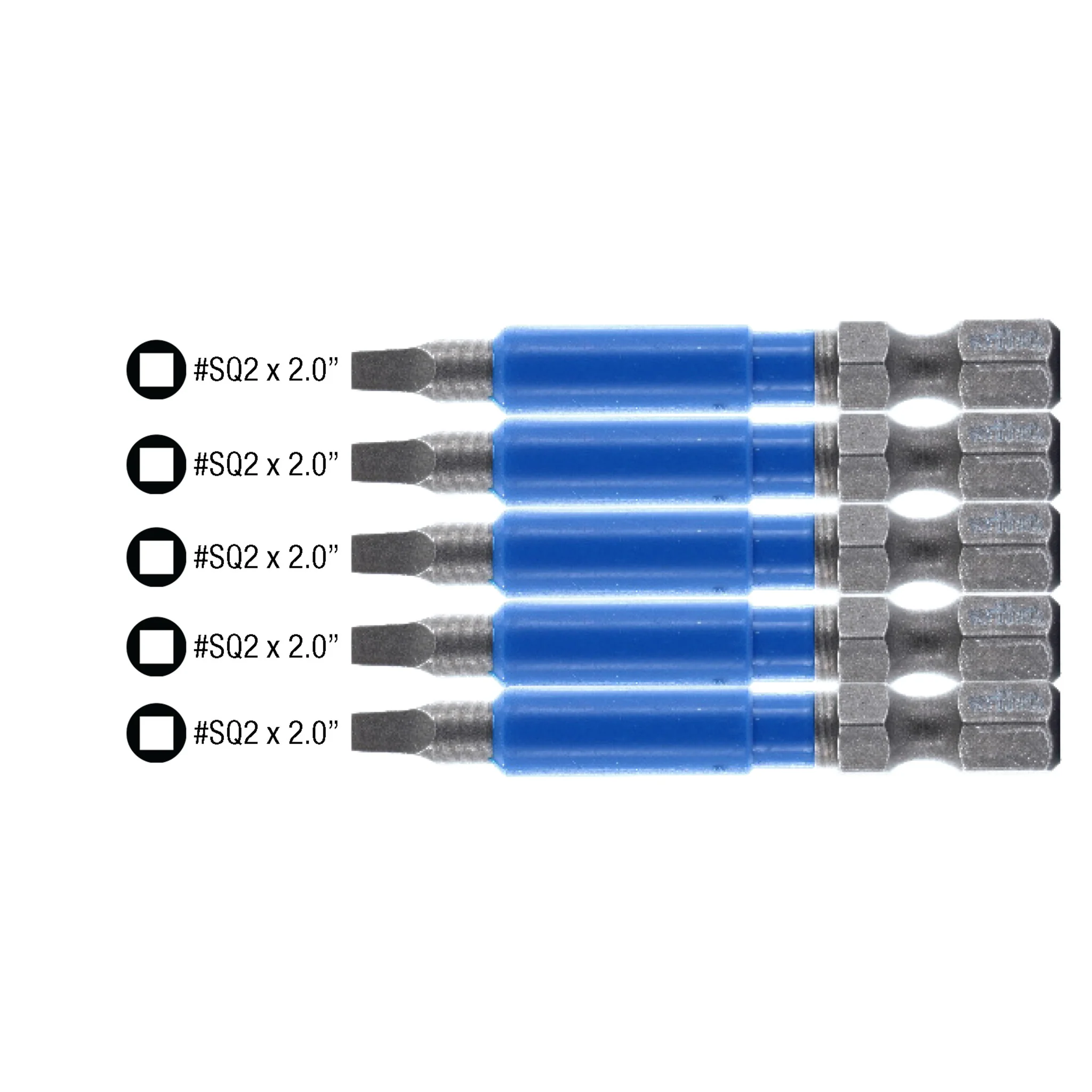 TerminatorBlue Impact Bit Square #2 - 2 Inch - 5 Pack - Image 2
