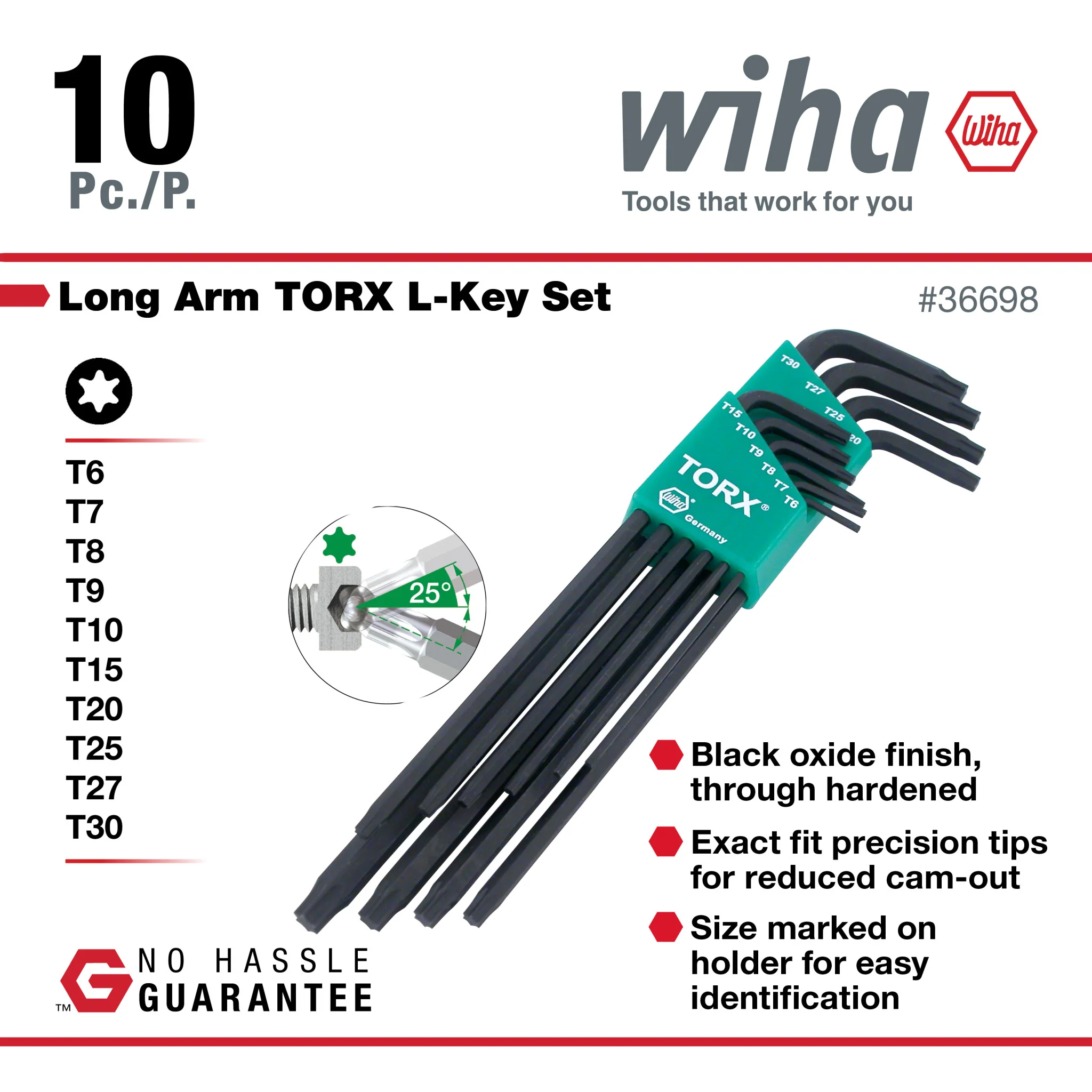 10 Piece Torx Long Arm L-Key Set - Image 3
