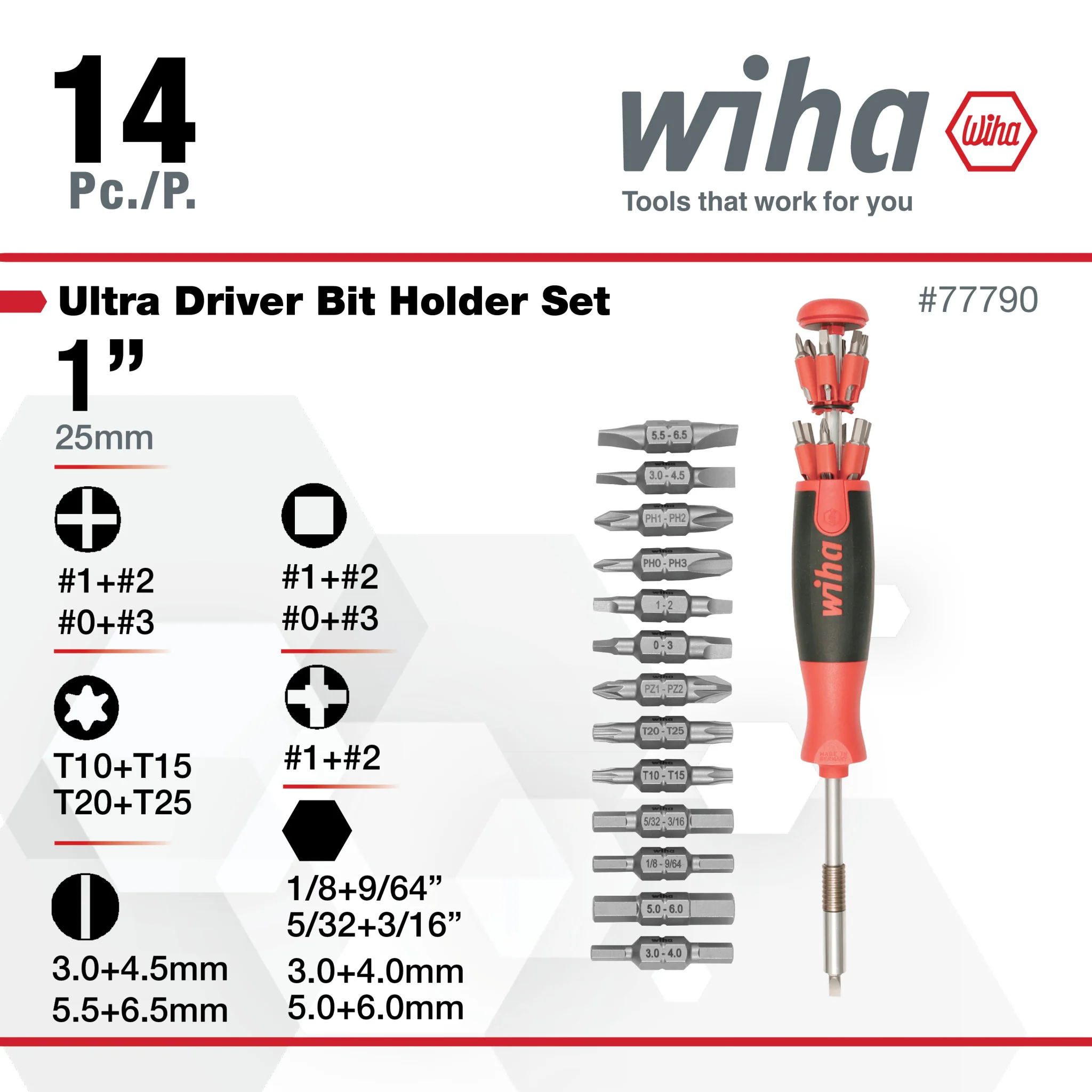 14 Piece Ultra Driver 26-in-1 Tradesman Bit Holder Set - Image 3